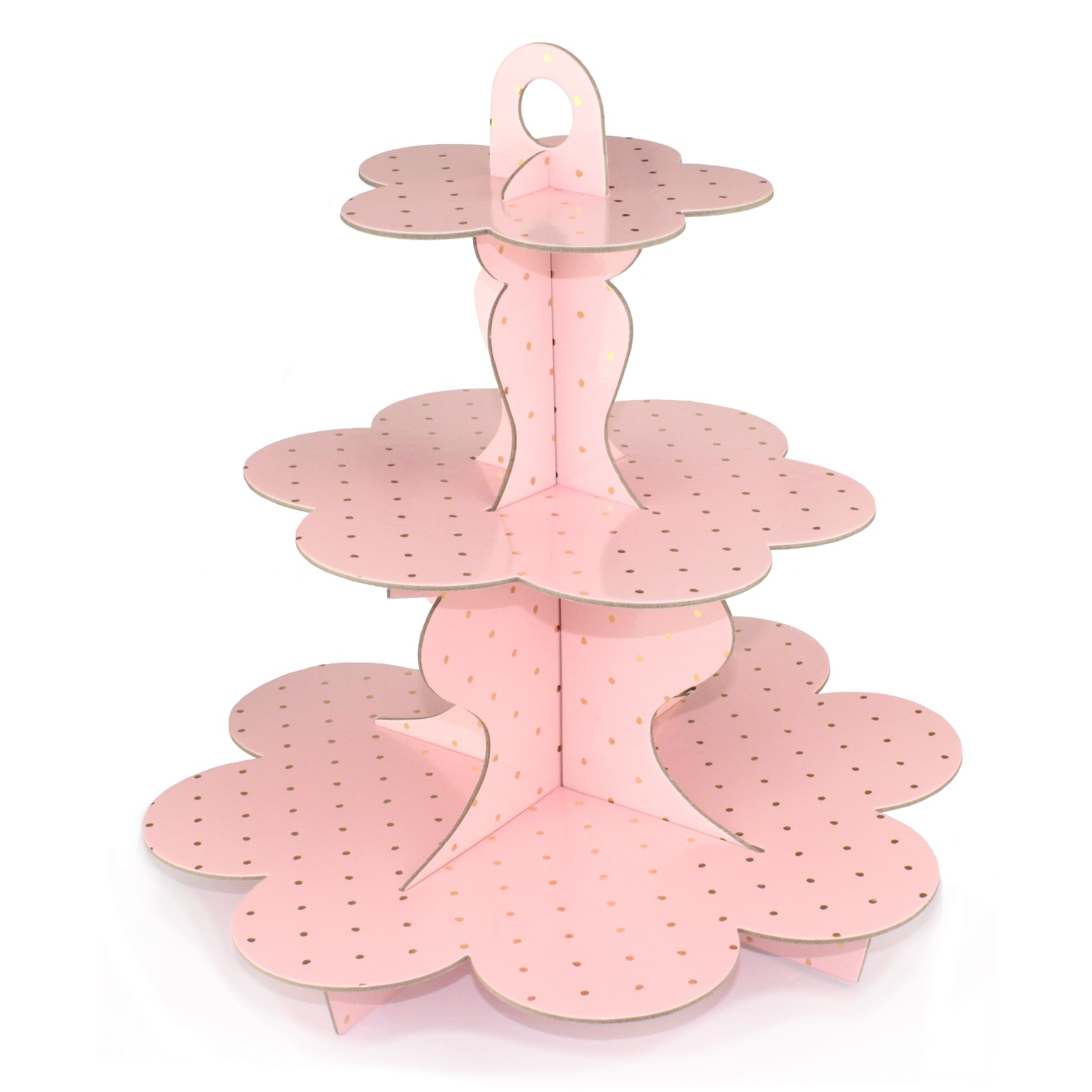 Pink and Gold Foil Dot Cupcake Stand