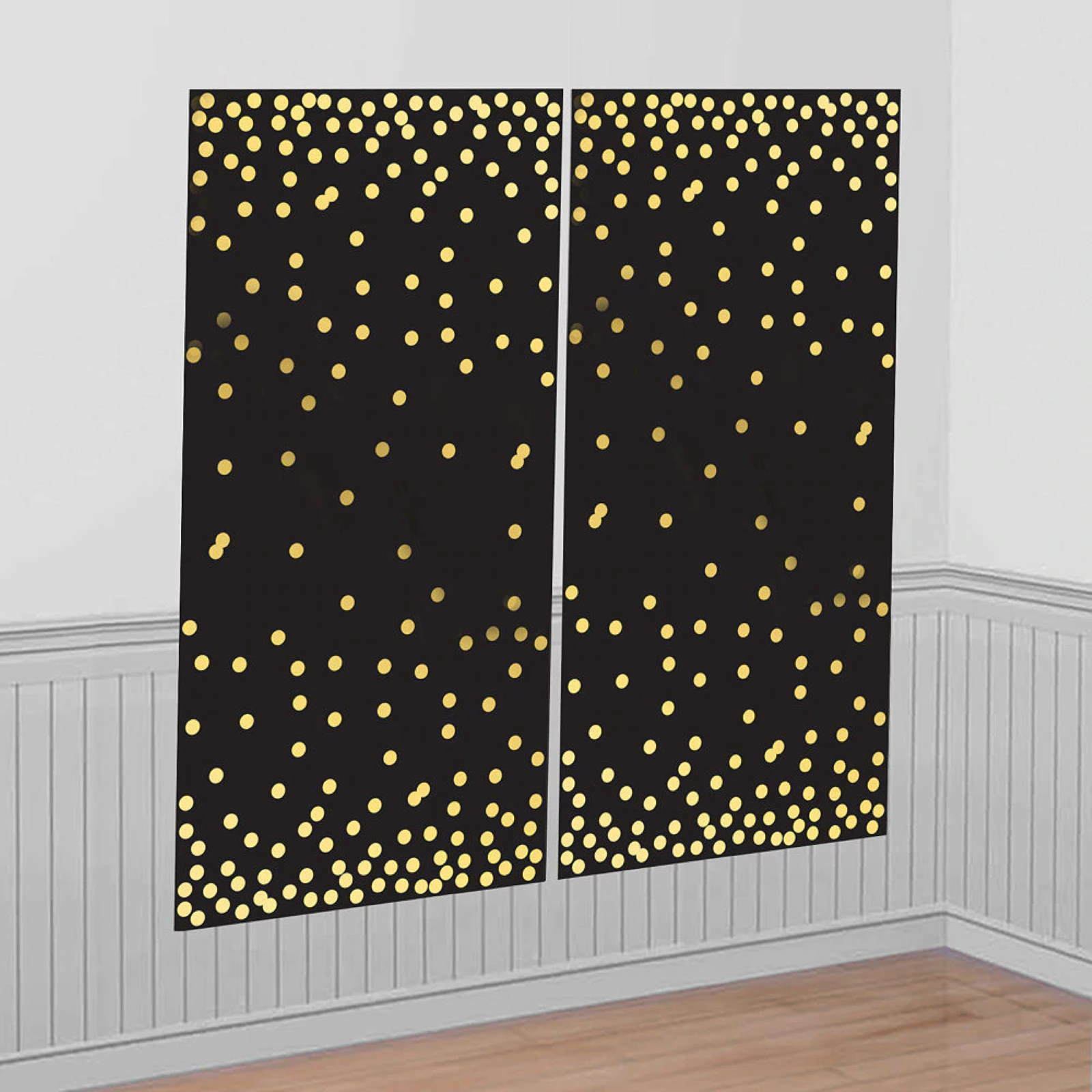 Black and Gold Dot Selfie Wall Decorating Kit