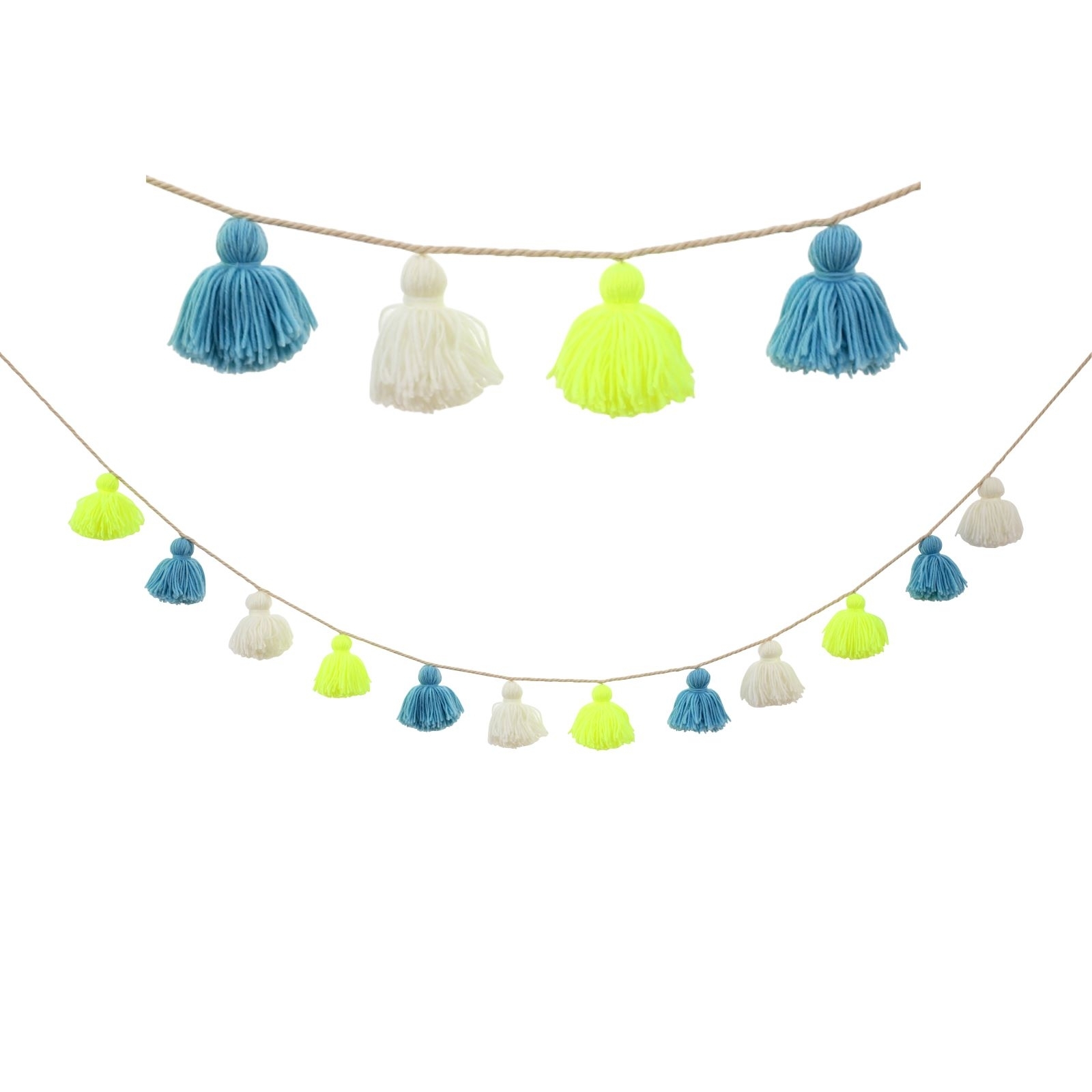 Meri Meri Blue and Yellow Wool Tassel Garland