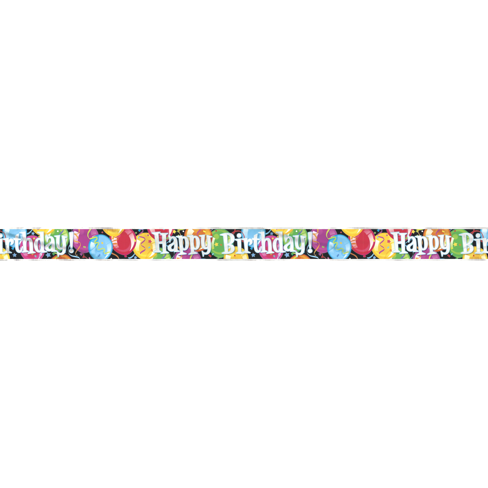 Balloons and Streamers Happy Birthday Foil Banner