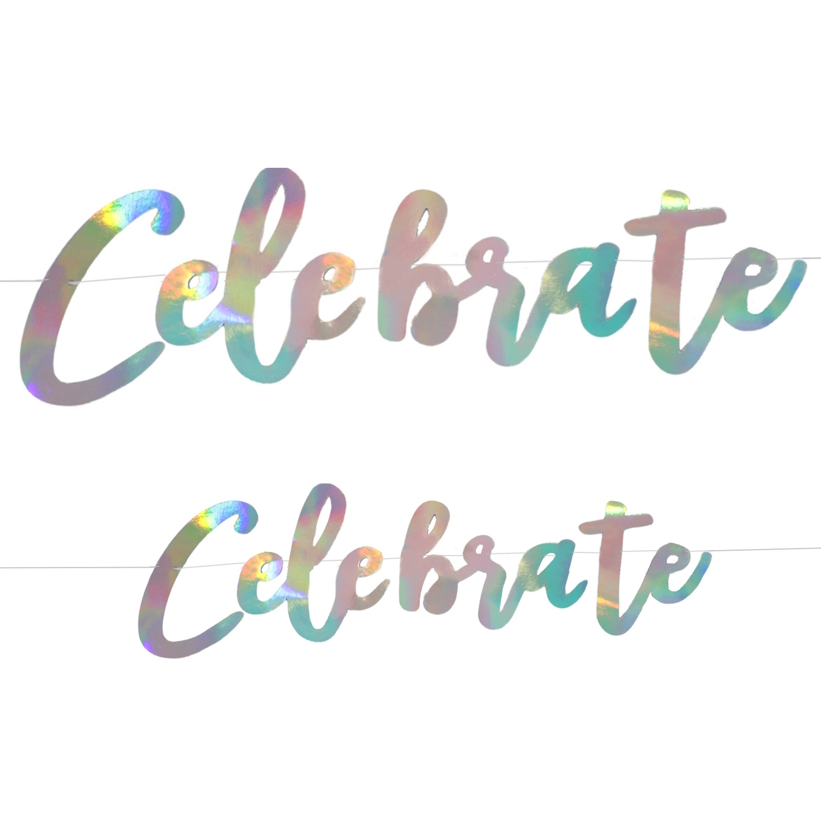 Iridescent Celebrate Letter Banner 2m
