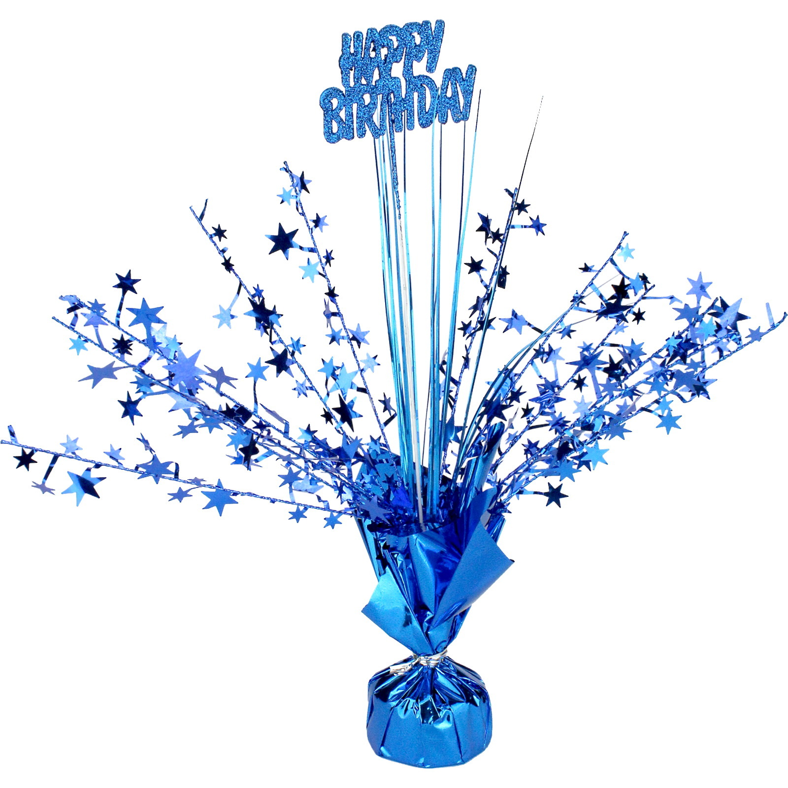 Happy Birthday Blue Star Foil Spray Centrepiece