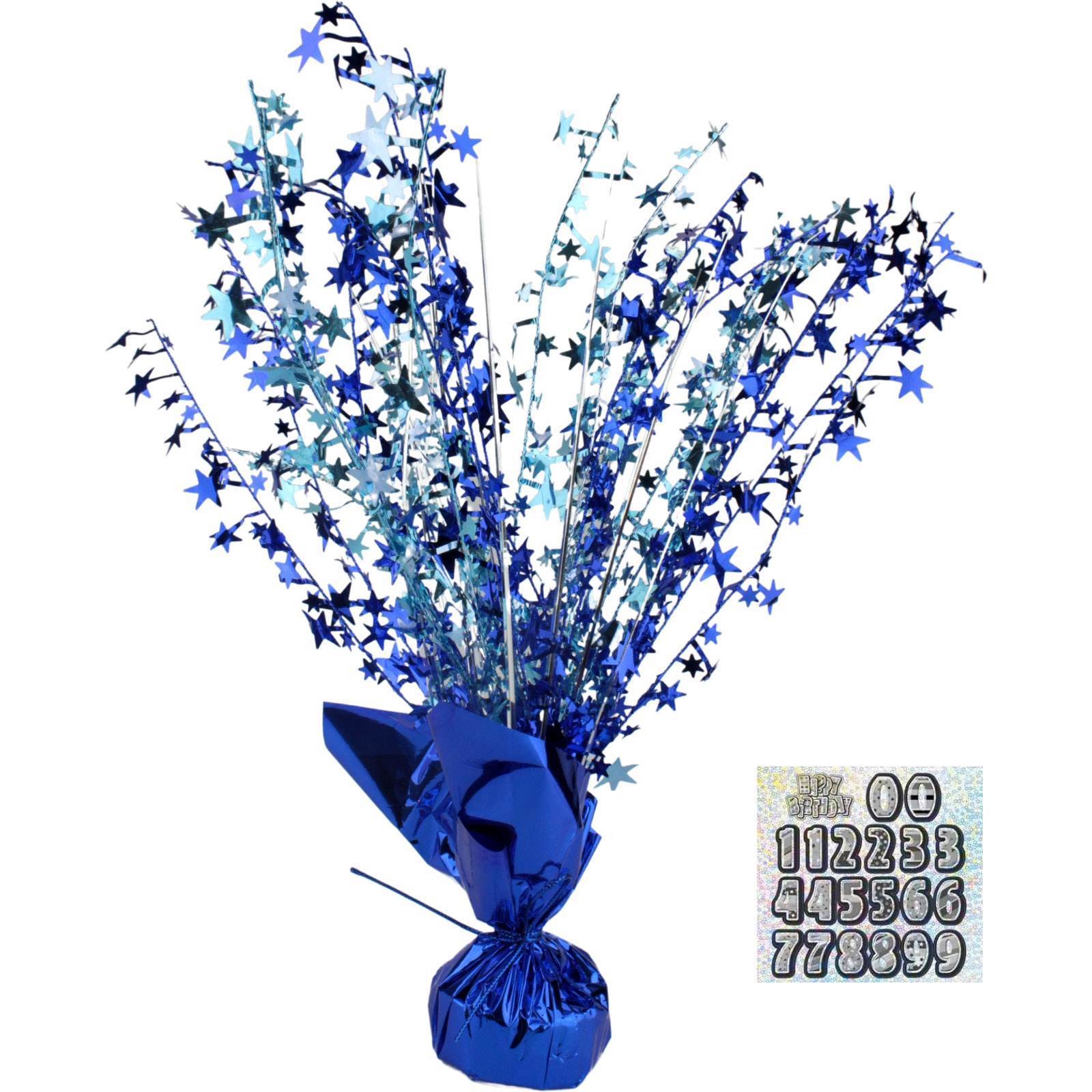 Blue Glitz Foil Spray Centrepiece 