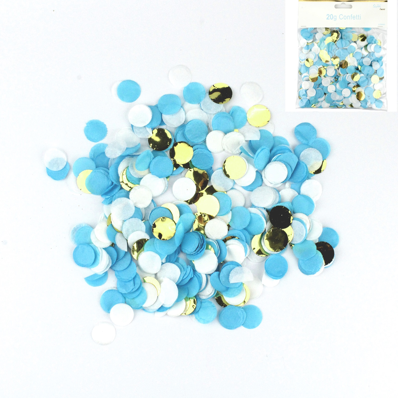 Blue and Gold Foil Dot Confetti 
