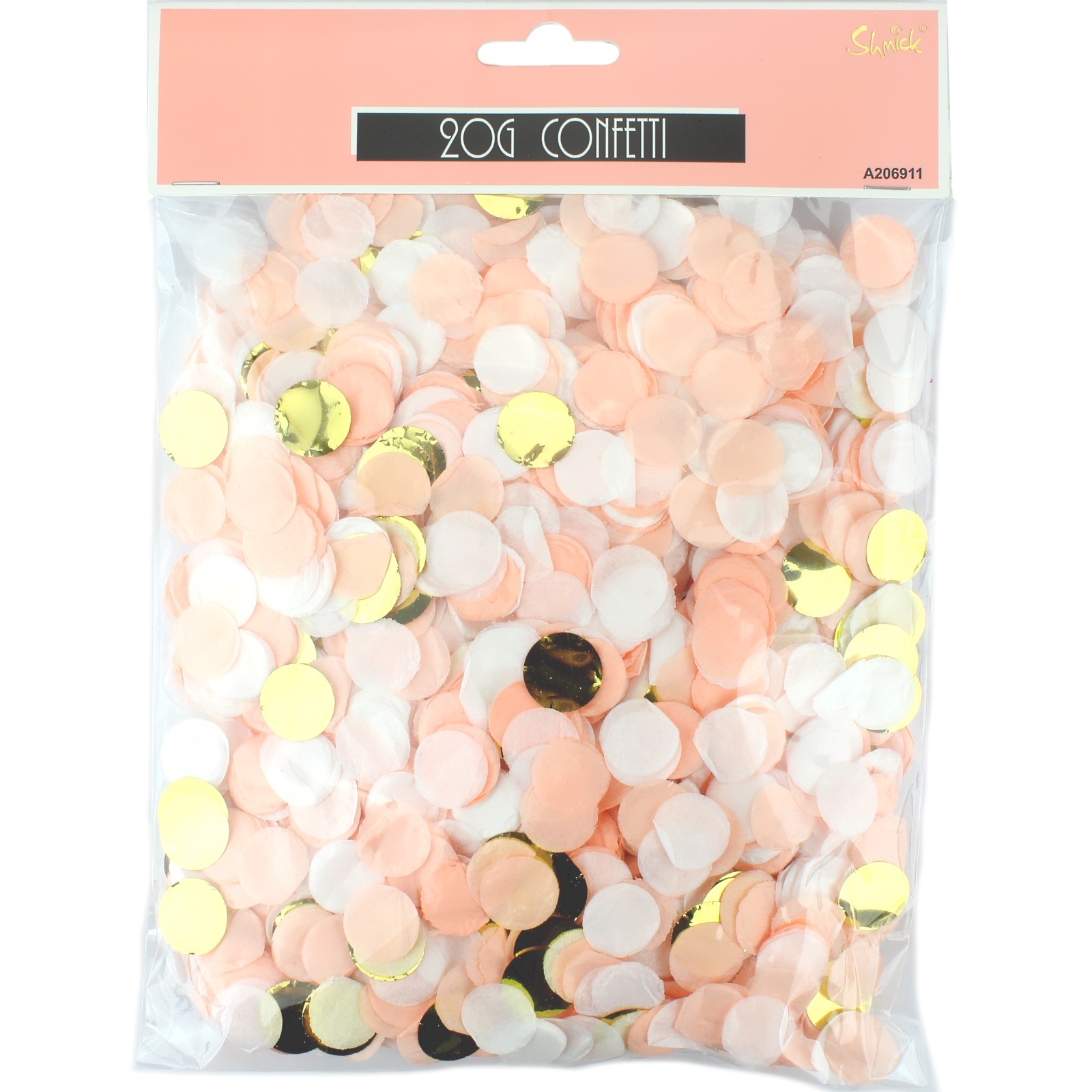 Pastel Coral and Gold Foil Dot Confetti 
