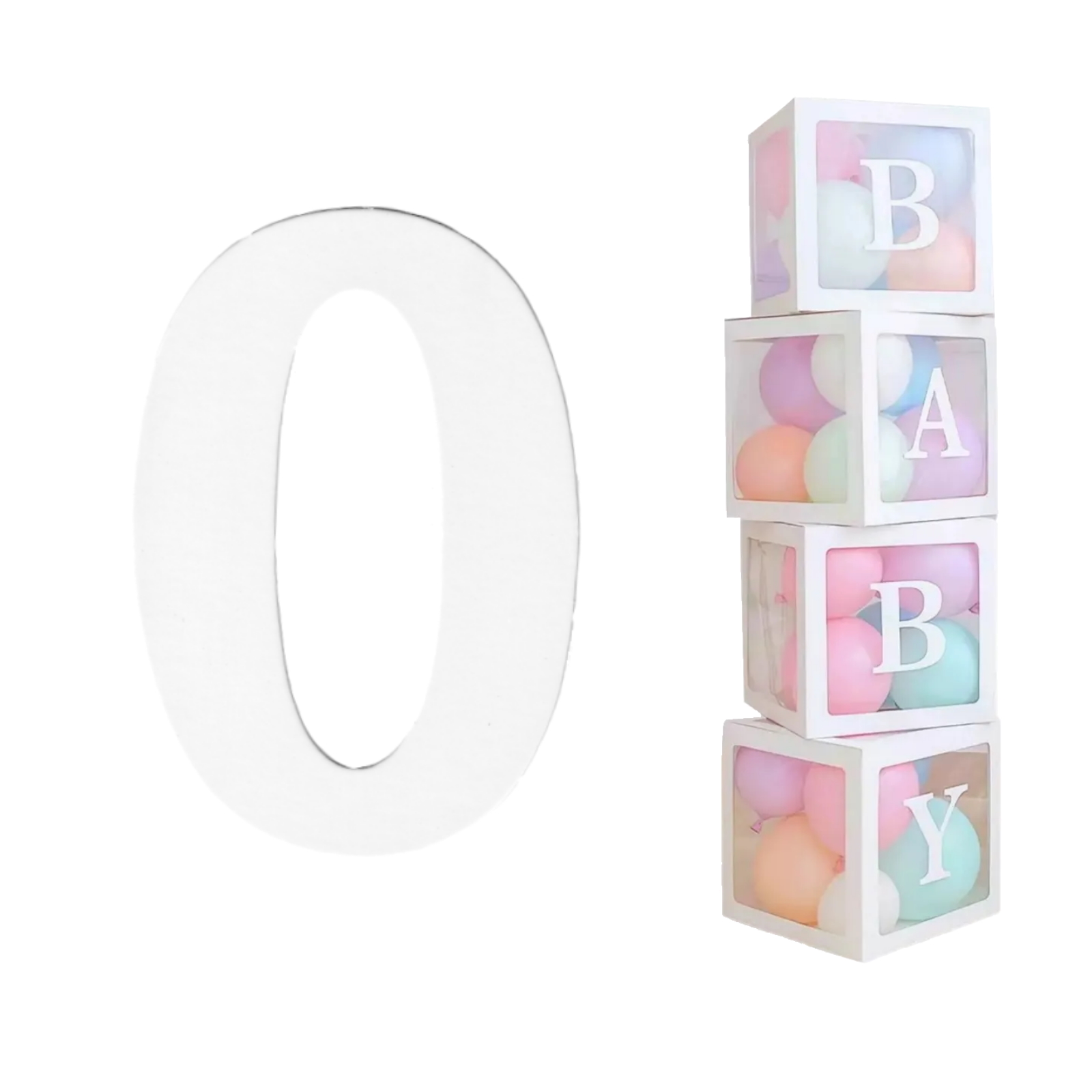 White Cardboard Number 0 (Pack of 2)