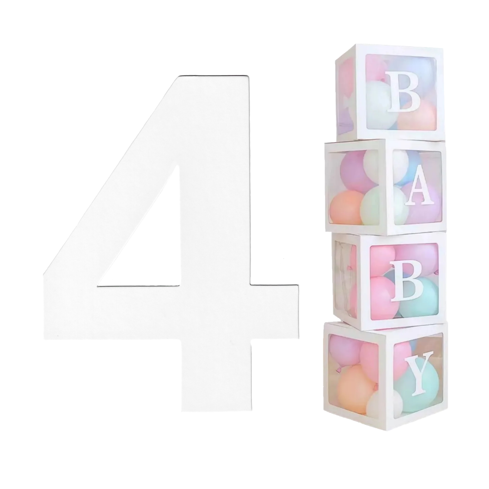 White Cardboard Number 4 (Pack of 2)