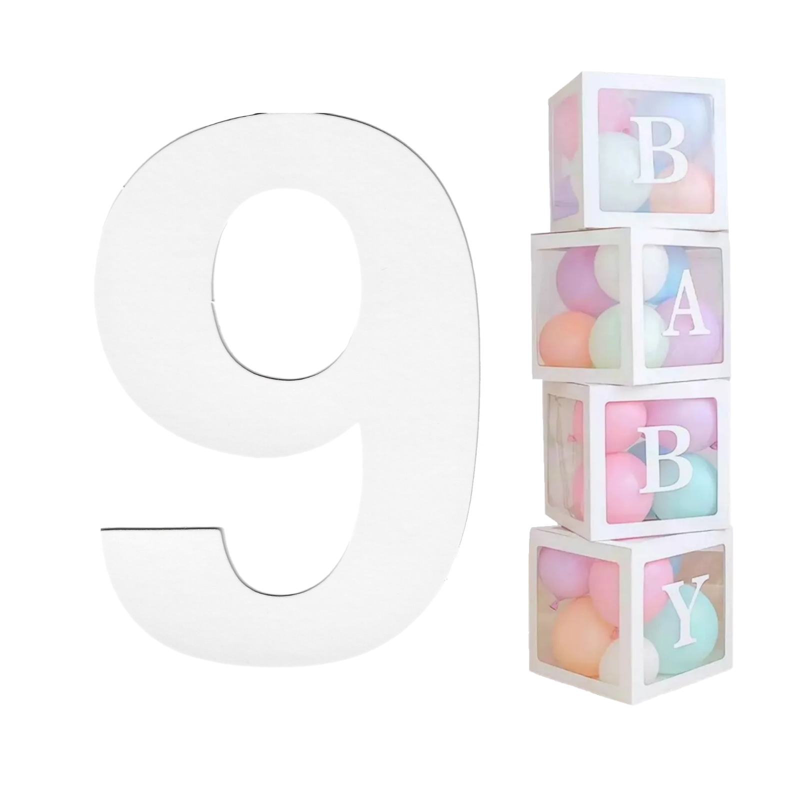 White Cardboard Number 9 (Pack of 2)