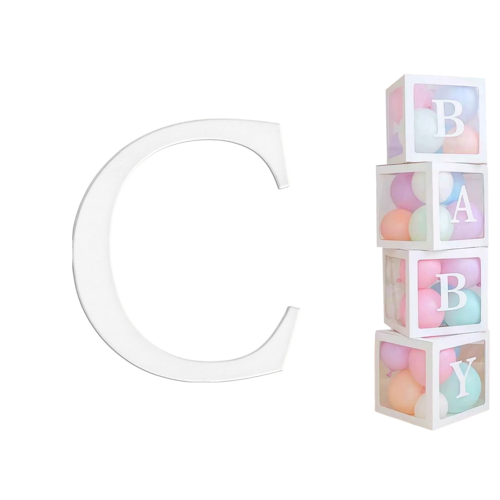 White Cardboard Letter C (Pack of 2)