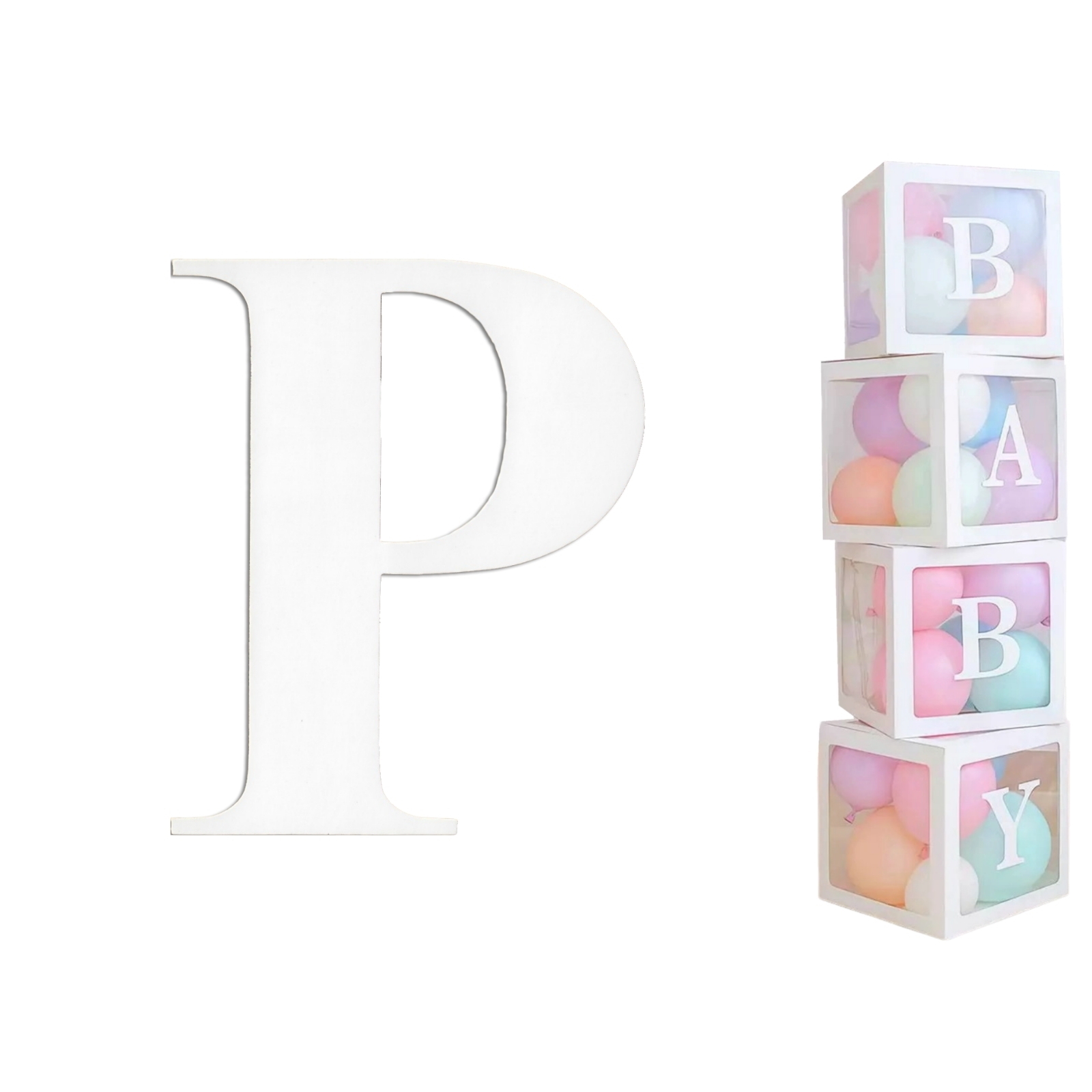  White Cardboard Letter P (Pack of 2)