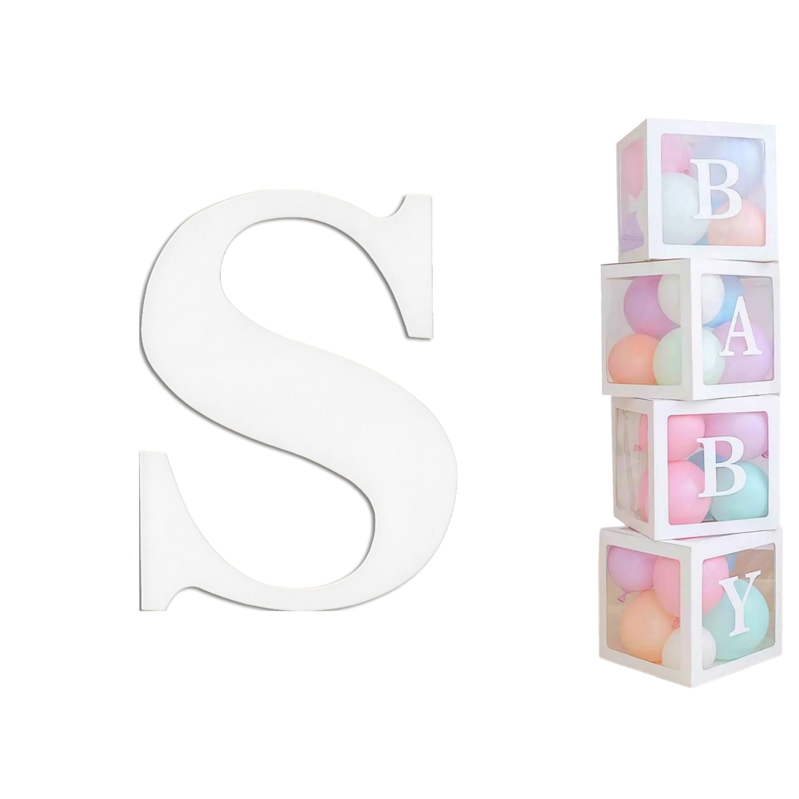 White Cardboard Letter S (Pack of 2)