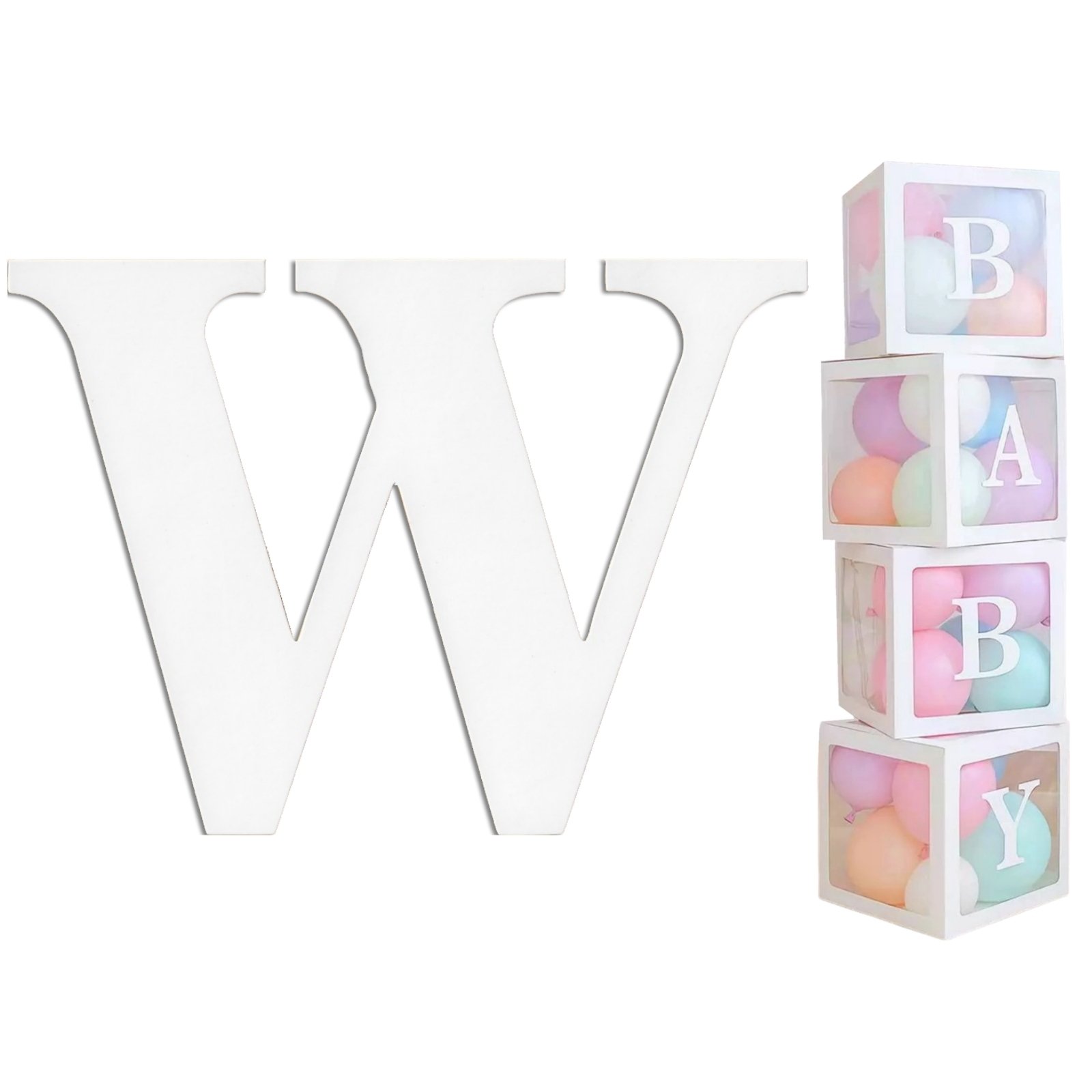 White Cardboard Letter W (Pack of 2)