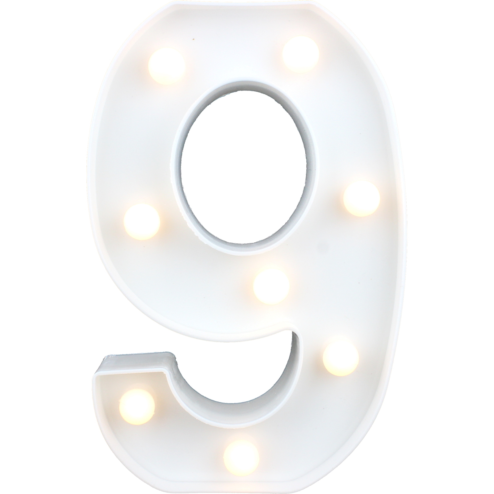 LED Light Up Number 9 White