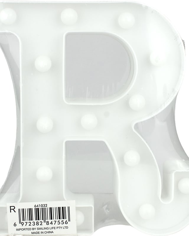 LED Light Up Letter R White | Lighting | Party Food and Decor Supplies ...