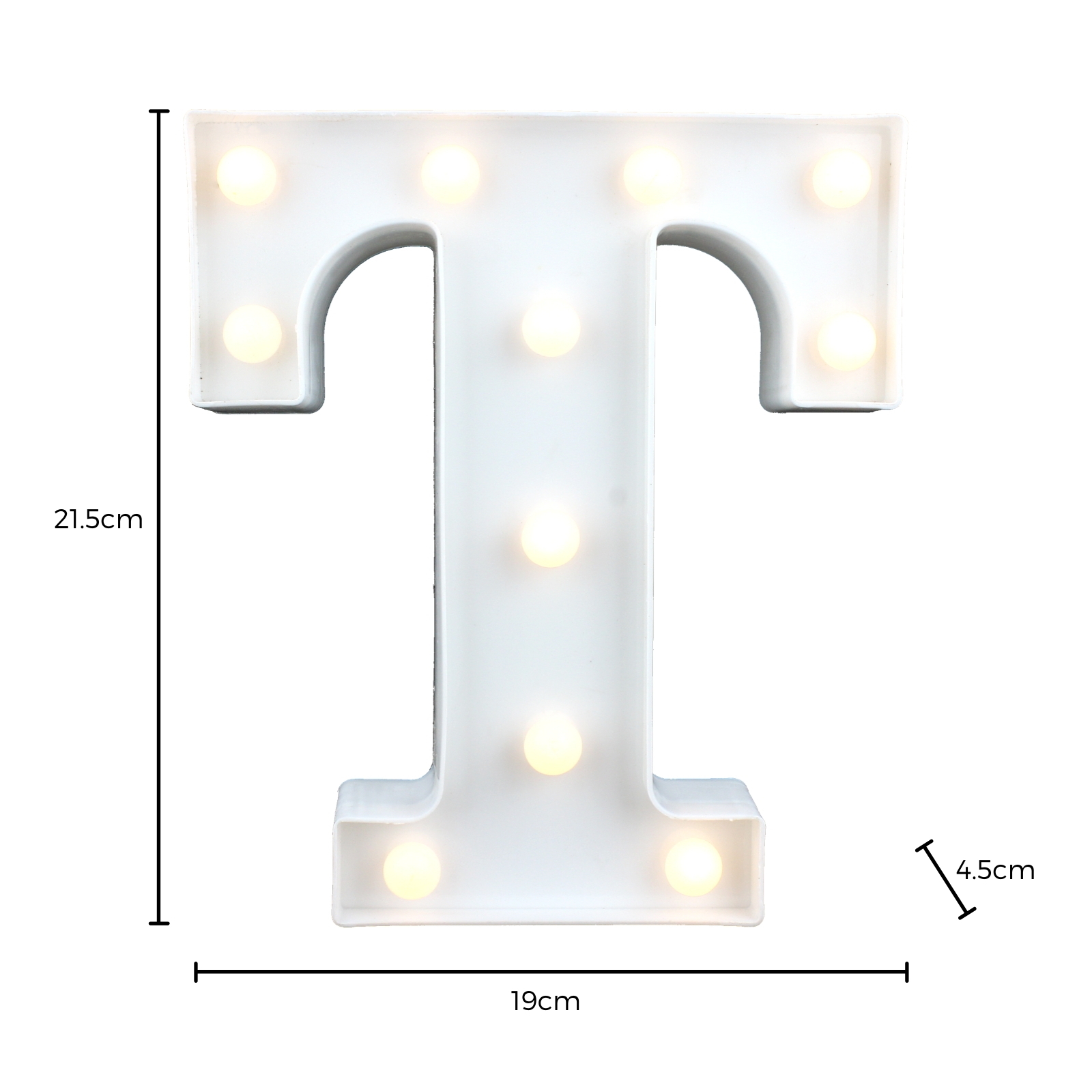 LED Light Up Letter T White | Lighting | Party Food and Decor Supplies ...