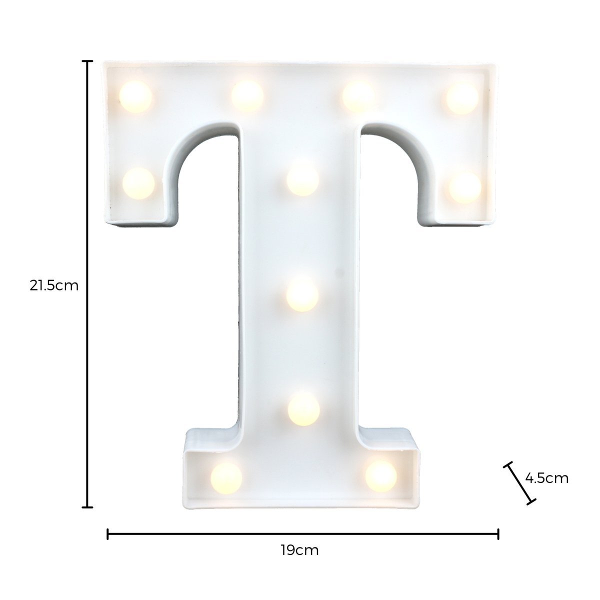 LED Light Up Letter T White | Lighting | Party Food and Decor Supplies ...