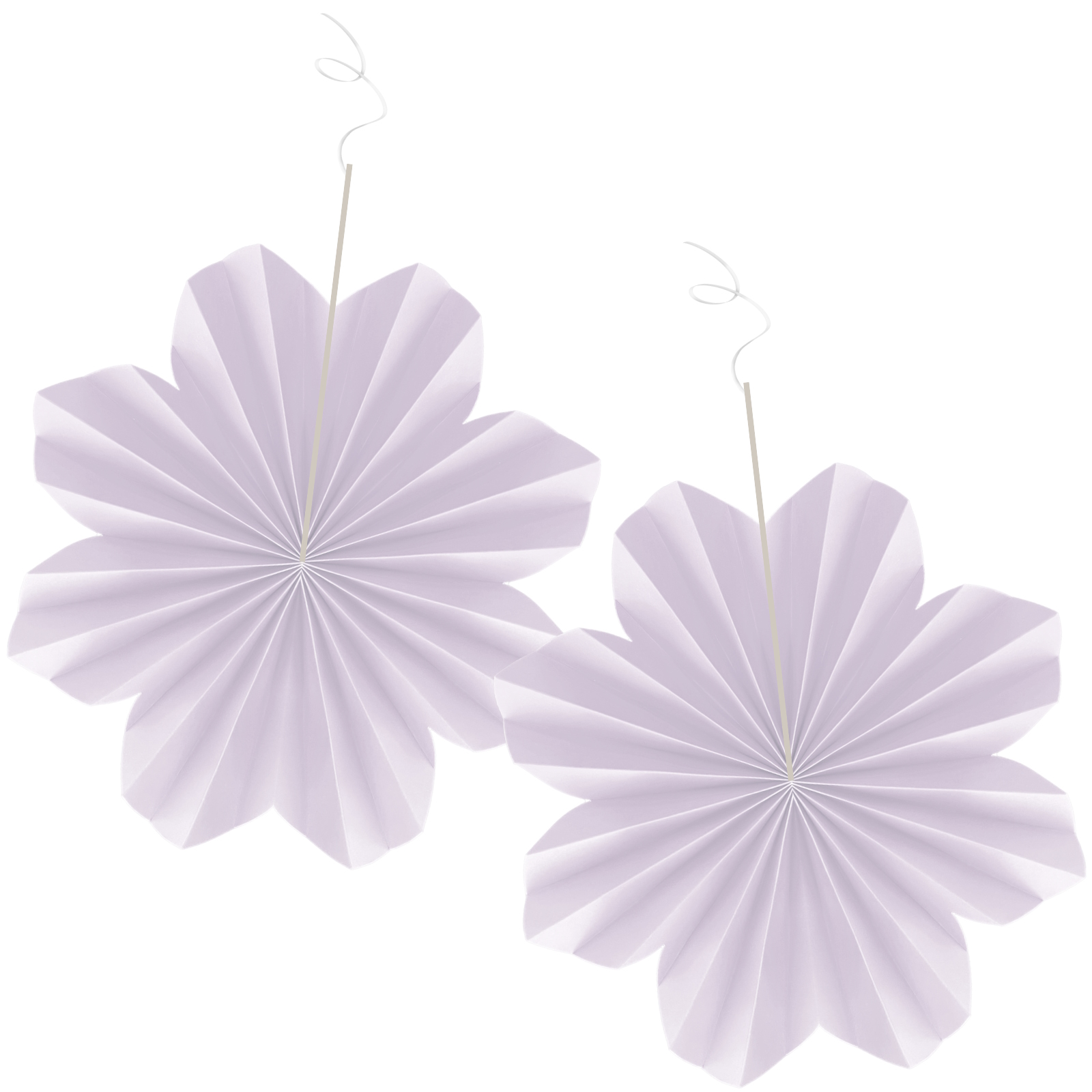 Pastel Lilac Paper Daisy Fan Decorations (Pack of 2)