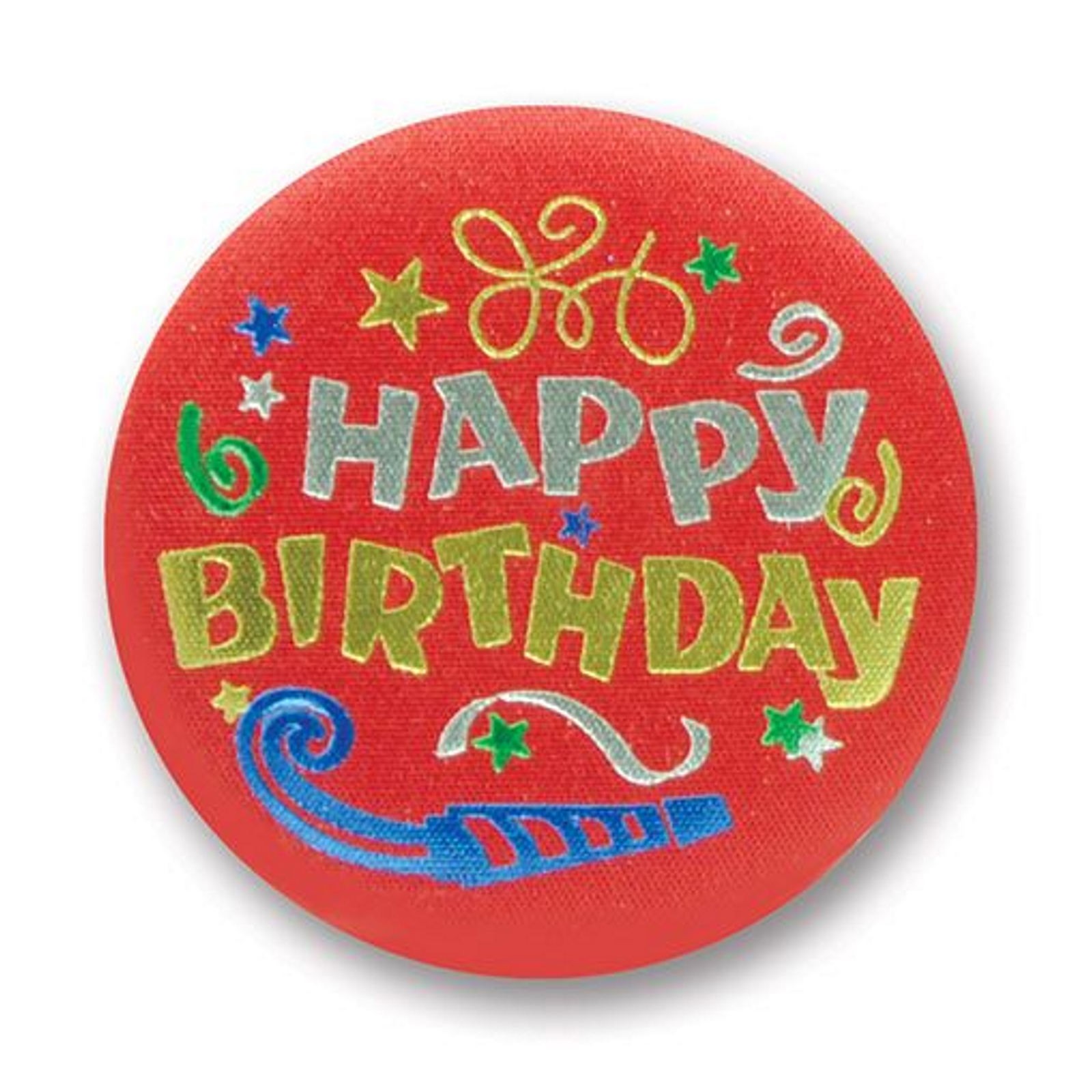 Happy Birthday Red Satin Badge
