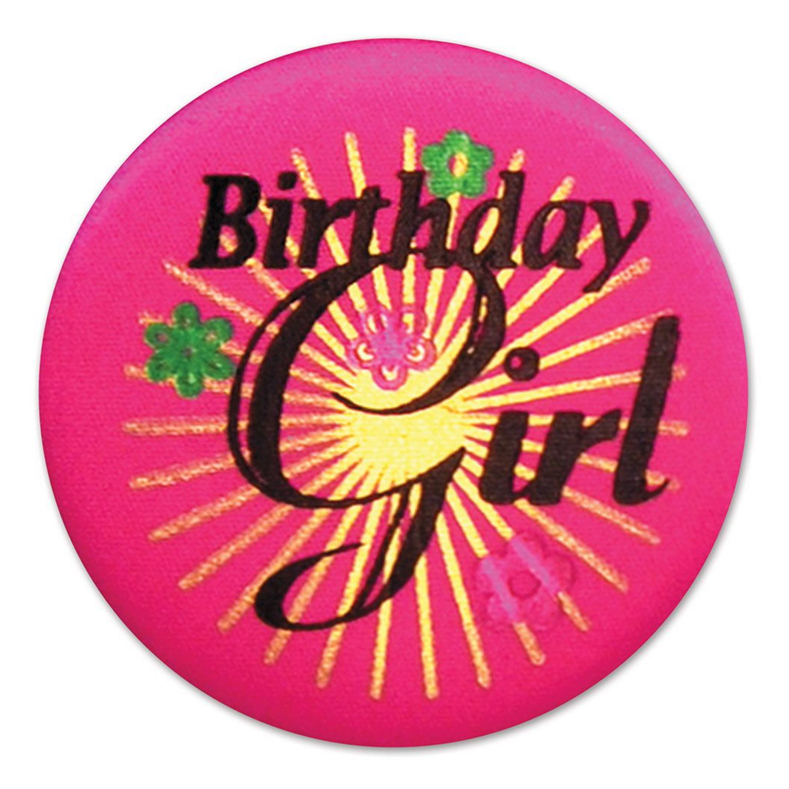 Birthday Girl Hot Pink Satin Badge