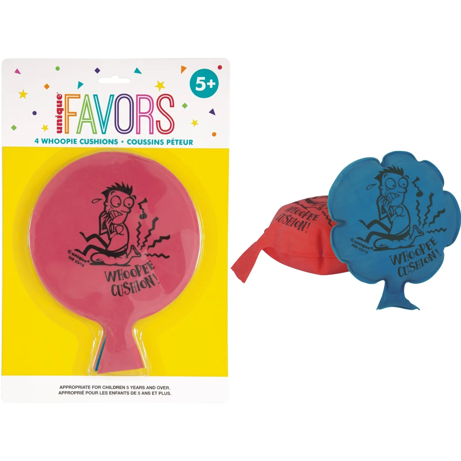 Blue and Red Self Inflating Whoopee Cushions (Pack of 4)