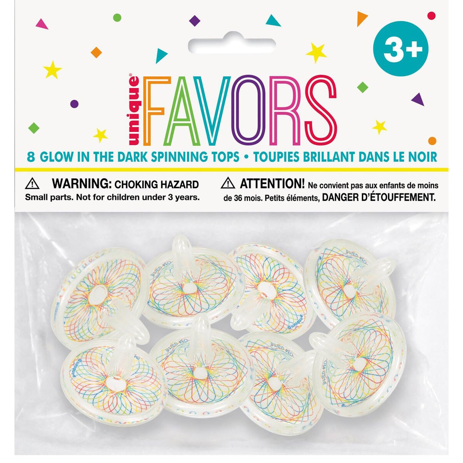 Glow In The Dark Spinning Tops (Pack of 8)