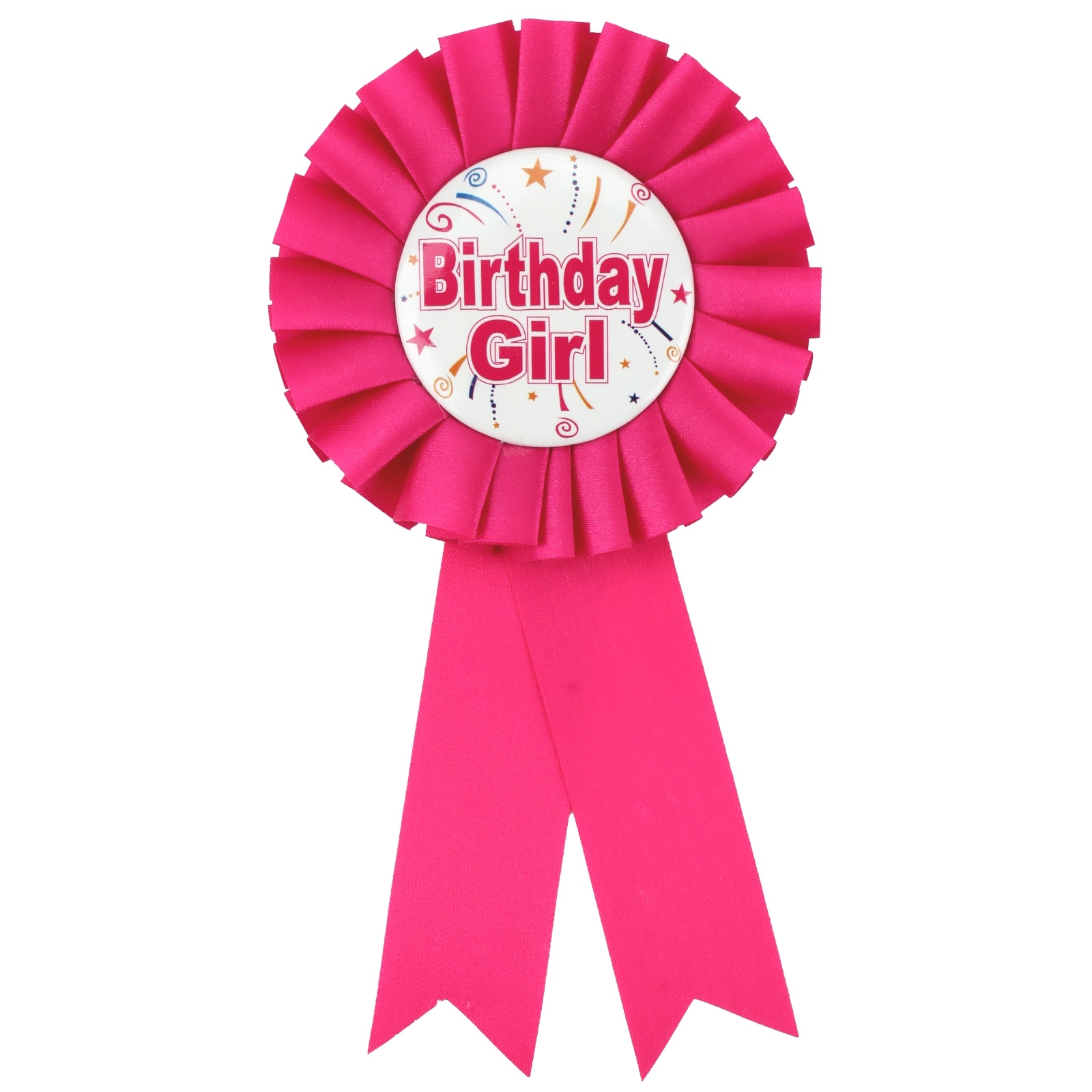 Birthday Girl Hot Pink Ribbon Badge