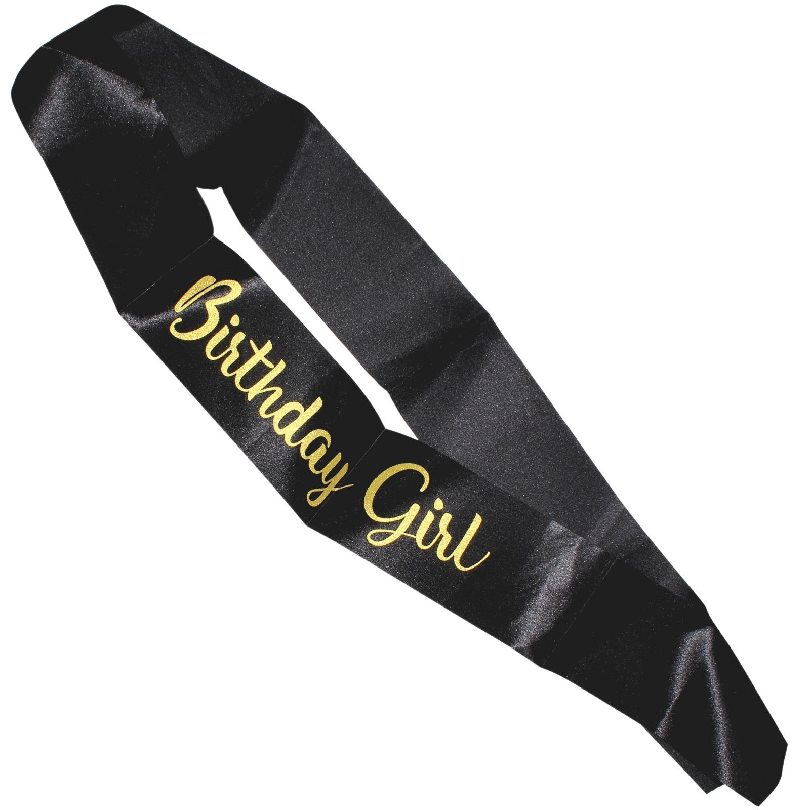 Black & Gold Birthday Girl Sash