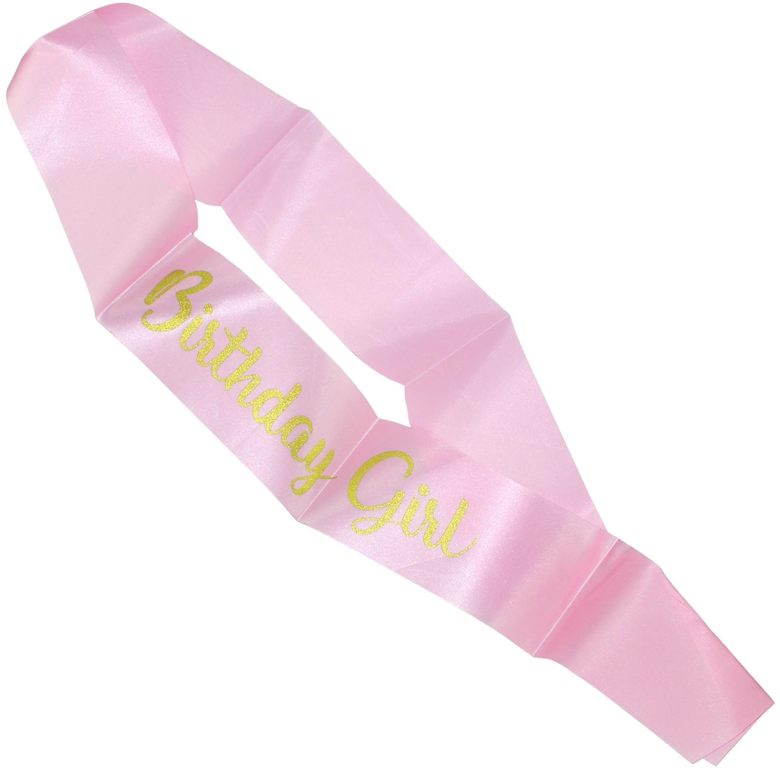 Pink & Gold Birthday Girl Sash