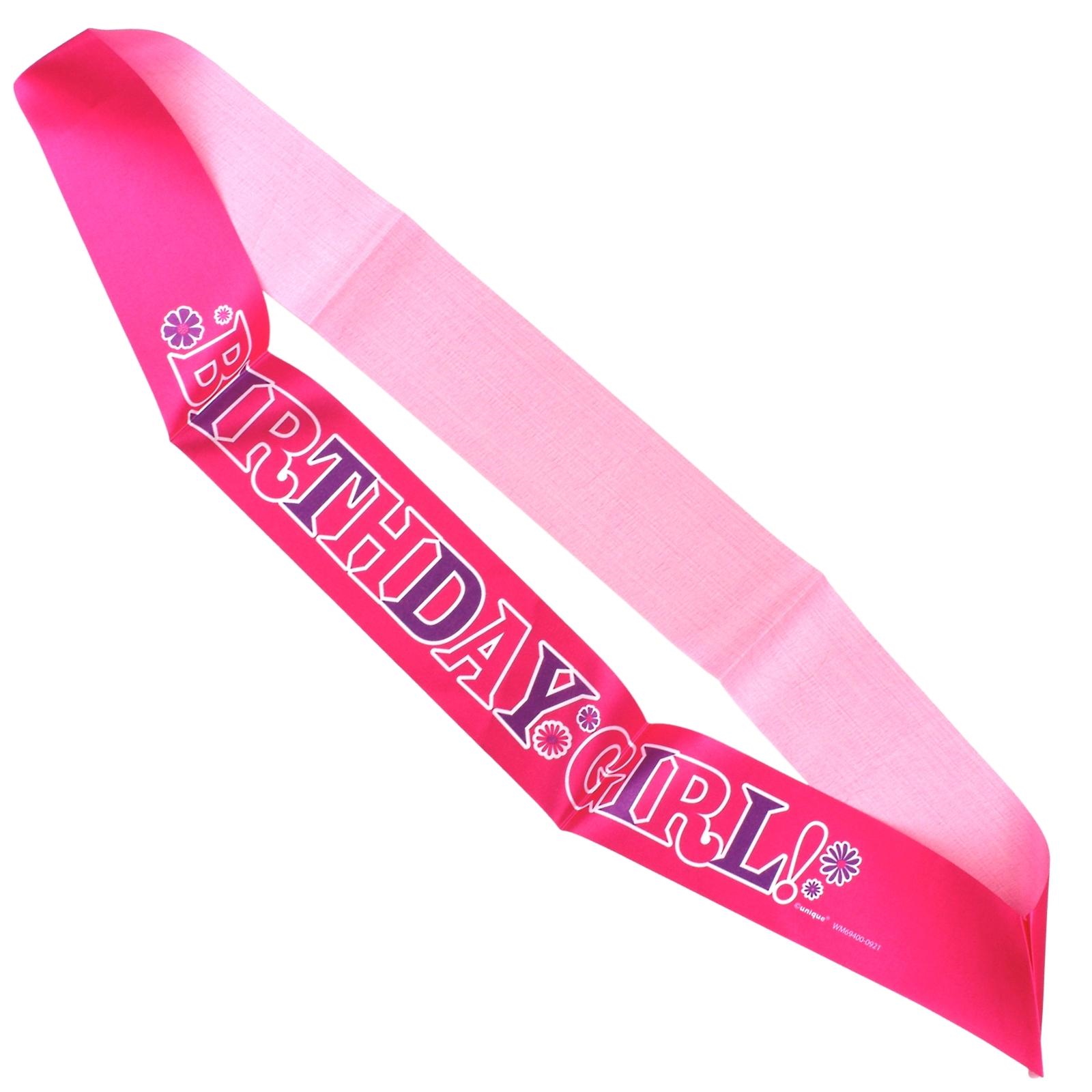 Pink and Purple Birthday Girl Sash 