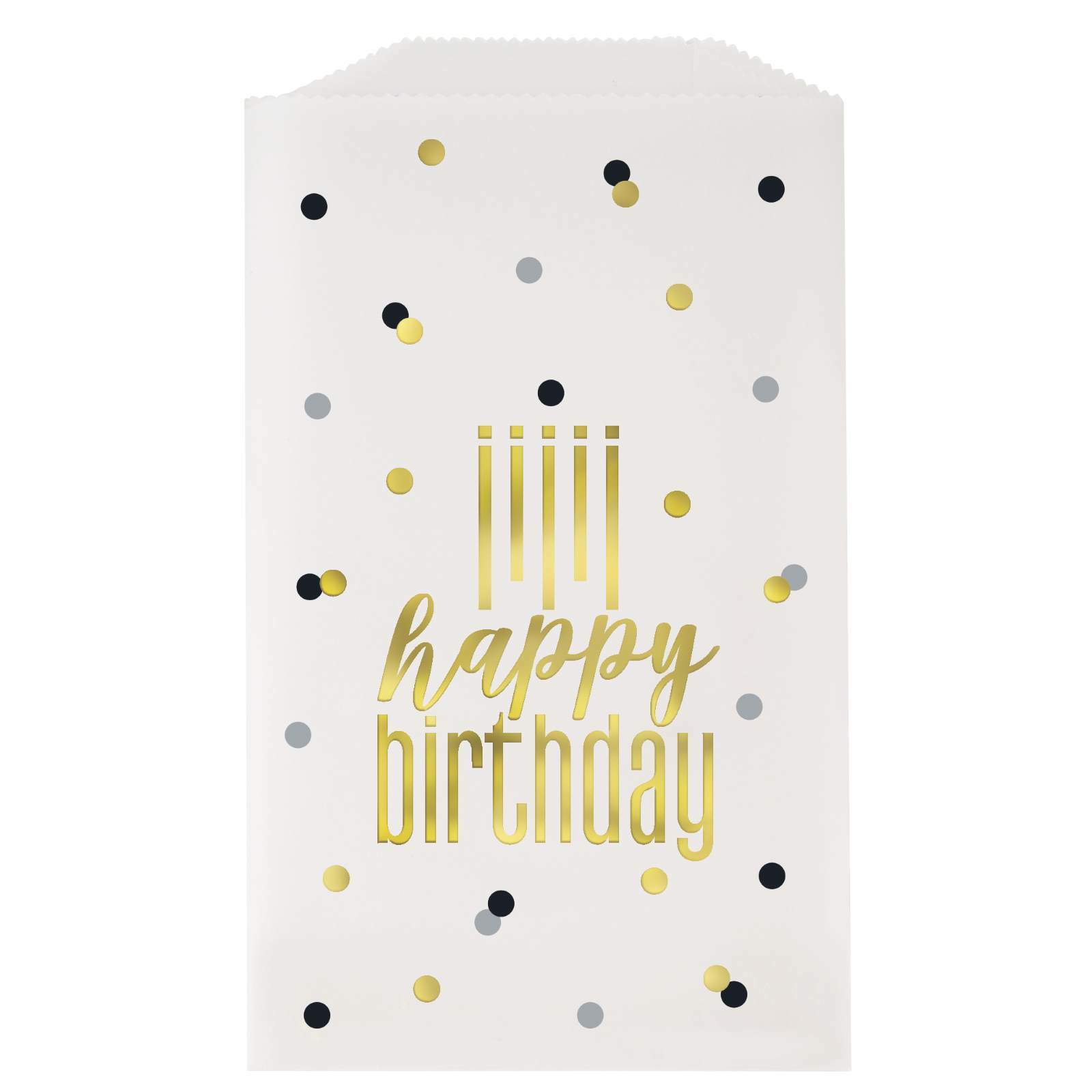 Metallic Happy Birthday Glassine Treat Bags (Pack of 8)