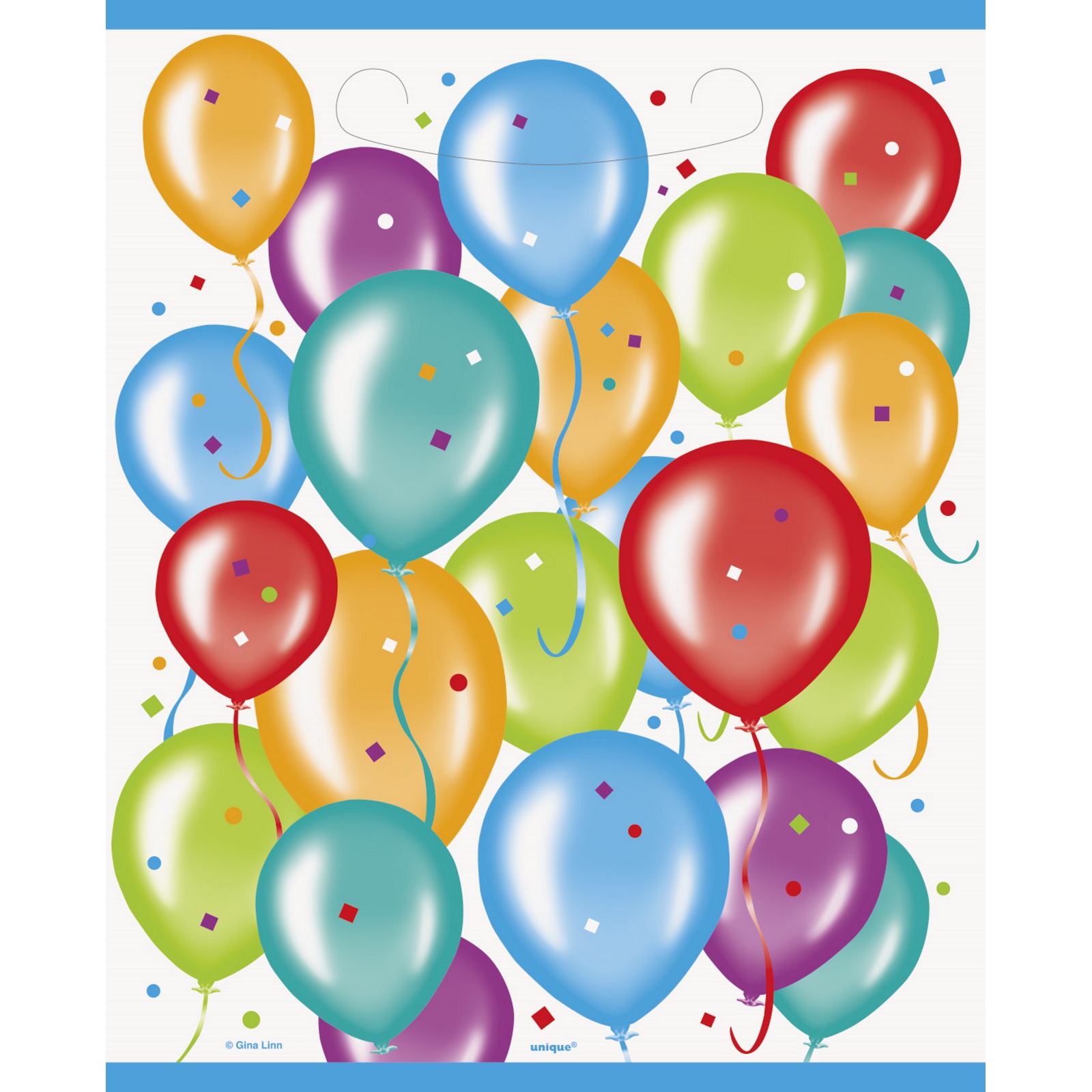 Confetti Balloons Plastic Lolly/Treat Bags (Pack of 8)  