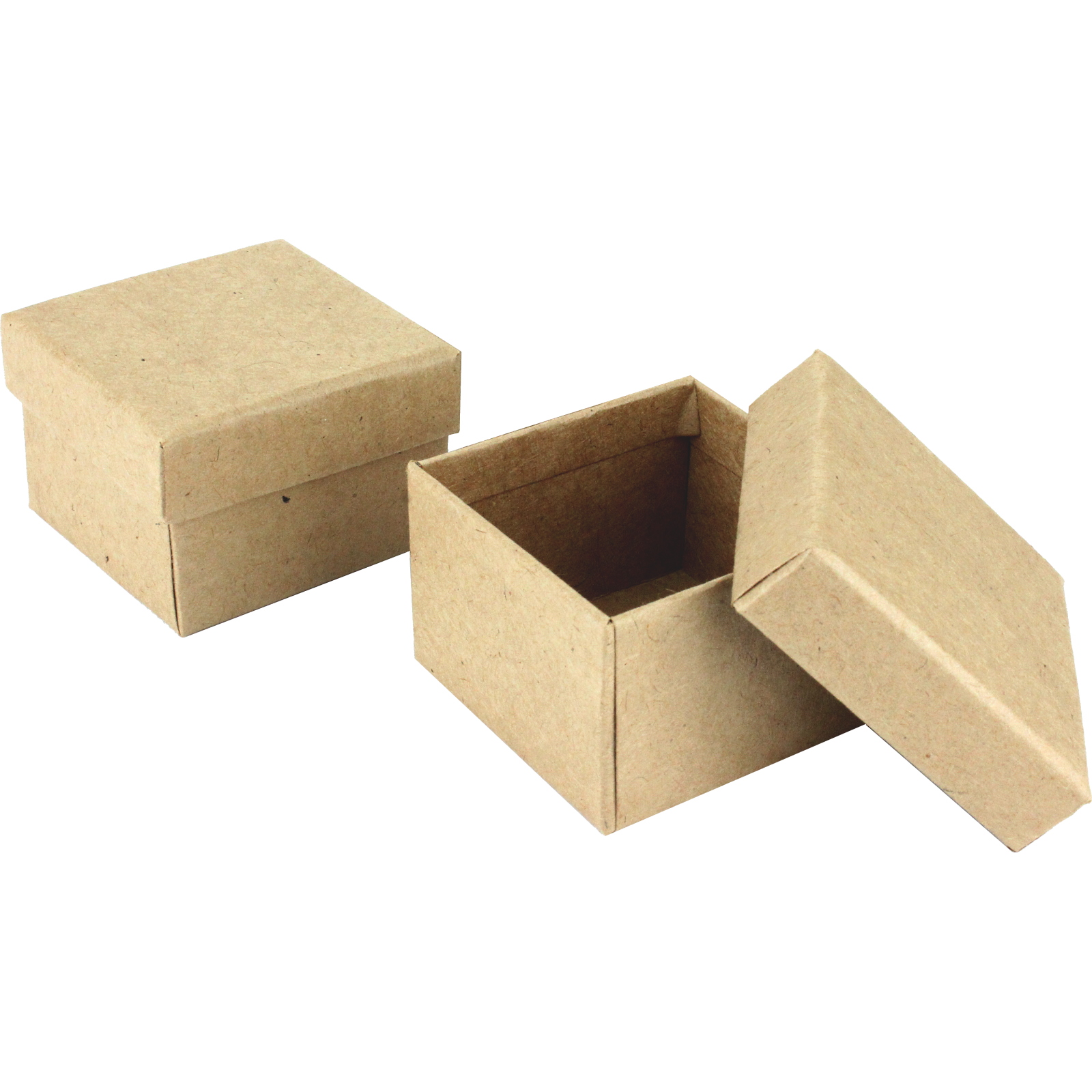 Mini Brown Kraft Paper Gift Boxes 5.8cm x 5.8cm (Pack of 2)