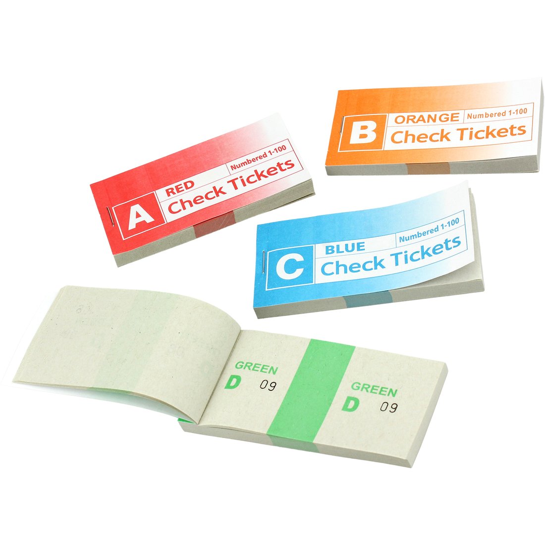 Colour Coded Check Raffle Tickets (4 Books) | Discount Party Supplies ...