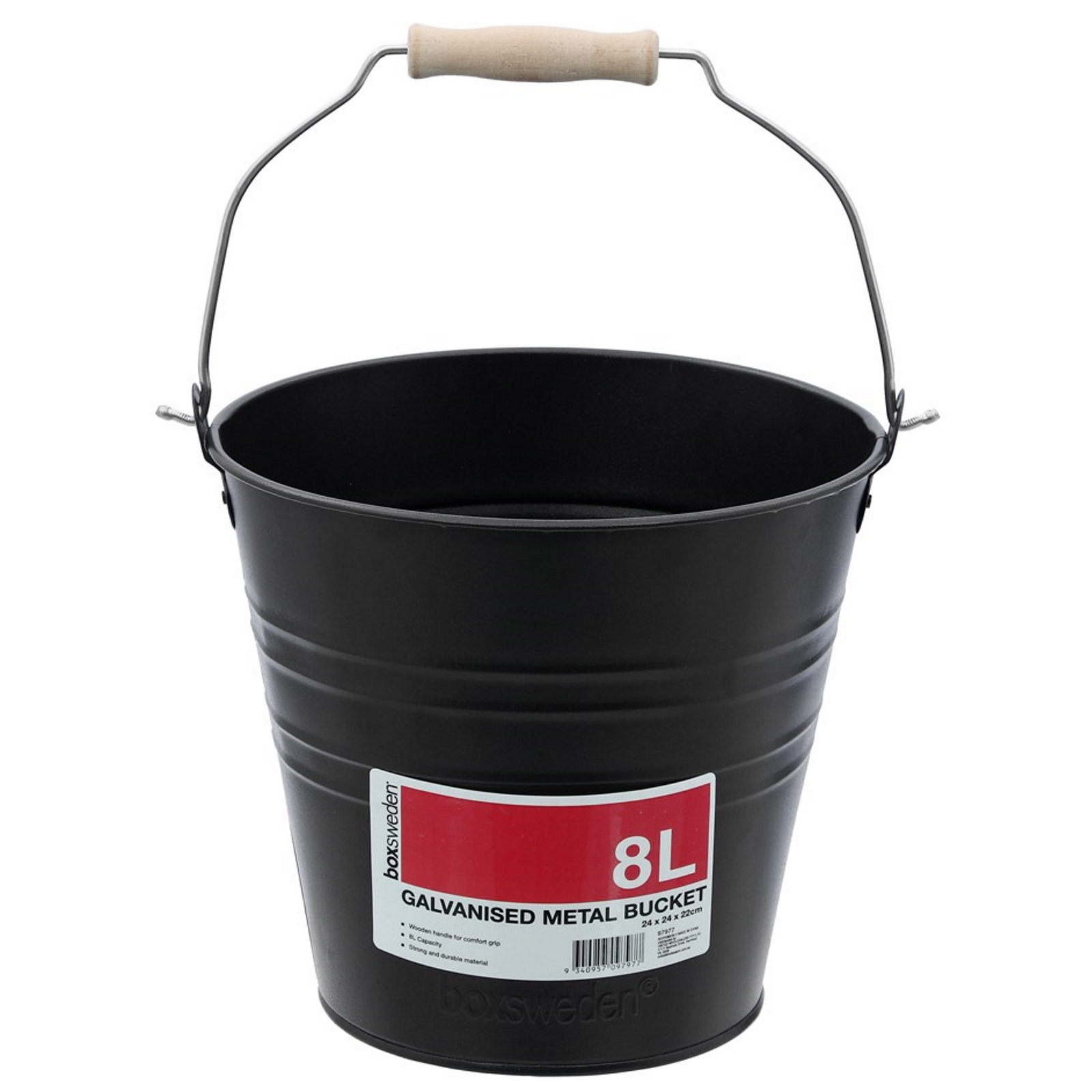 Black Metal Ice Bucket With Handle 8L