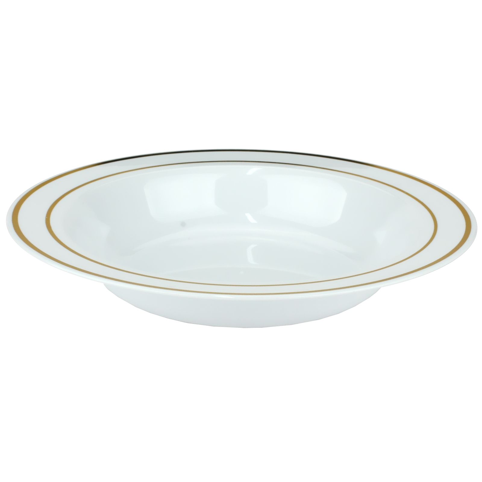 Gold Dual Trim Plastic Bowls (Pack of 6)