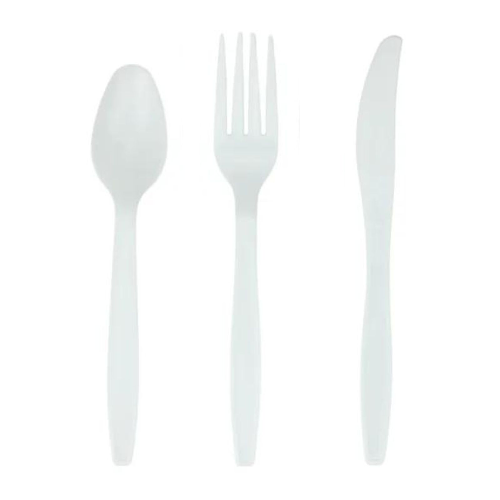 Everyday Living Reusable White Plastic Cutlery (Pack of 24)