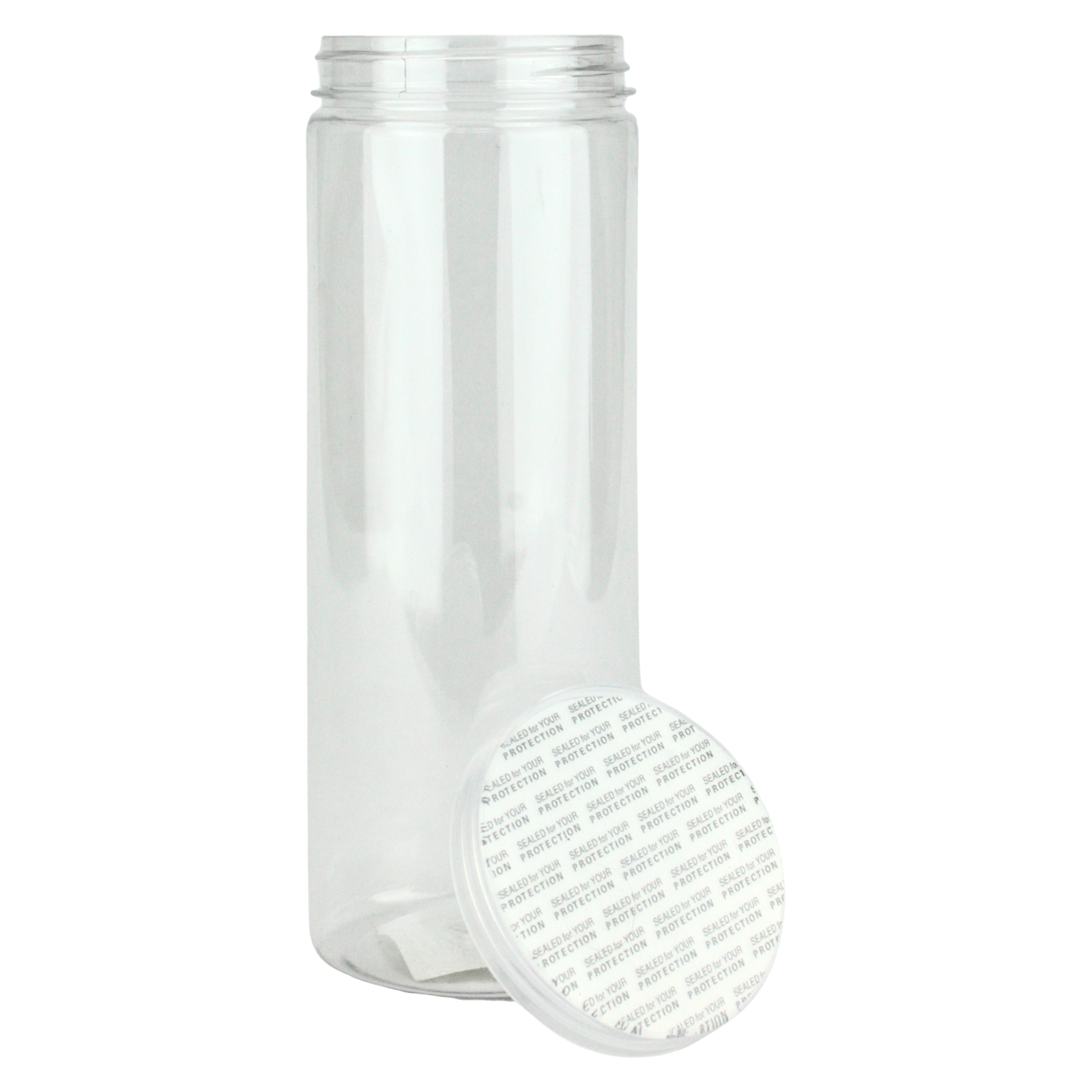 Tall Clear Plastic Screw Top Jar 500ml