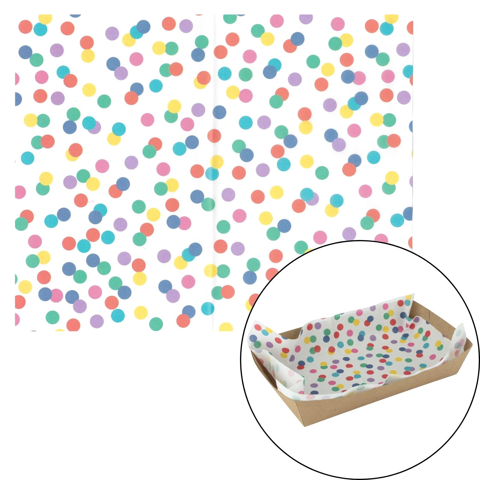 Confetti Dots Grease Proof Paper Plate / Tray Liners (8 Sheets)
