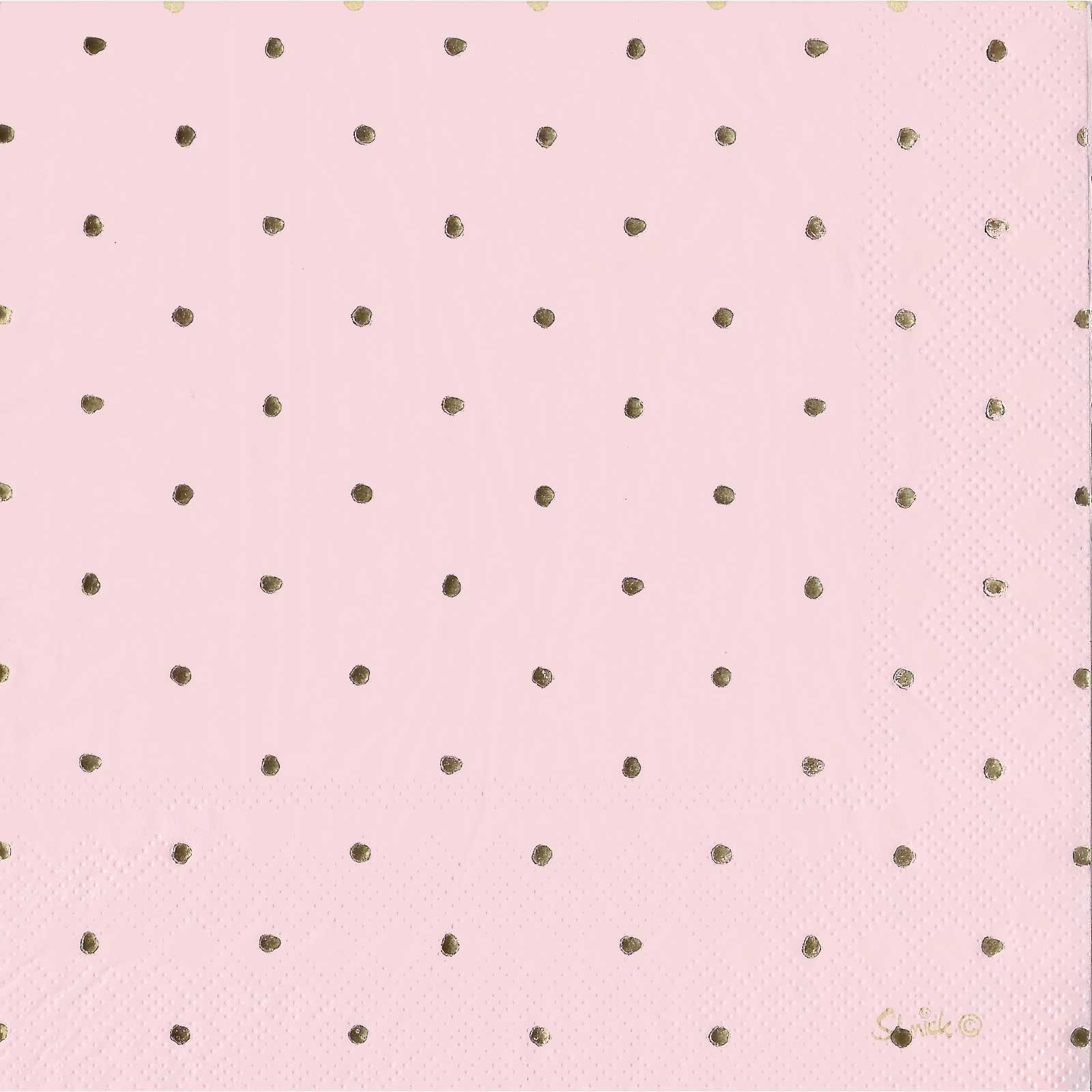 Pink and Gold Foil Dot Large Napkins / Serviettes (Pack of 20)