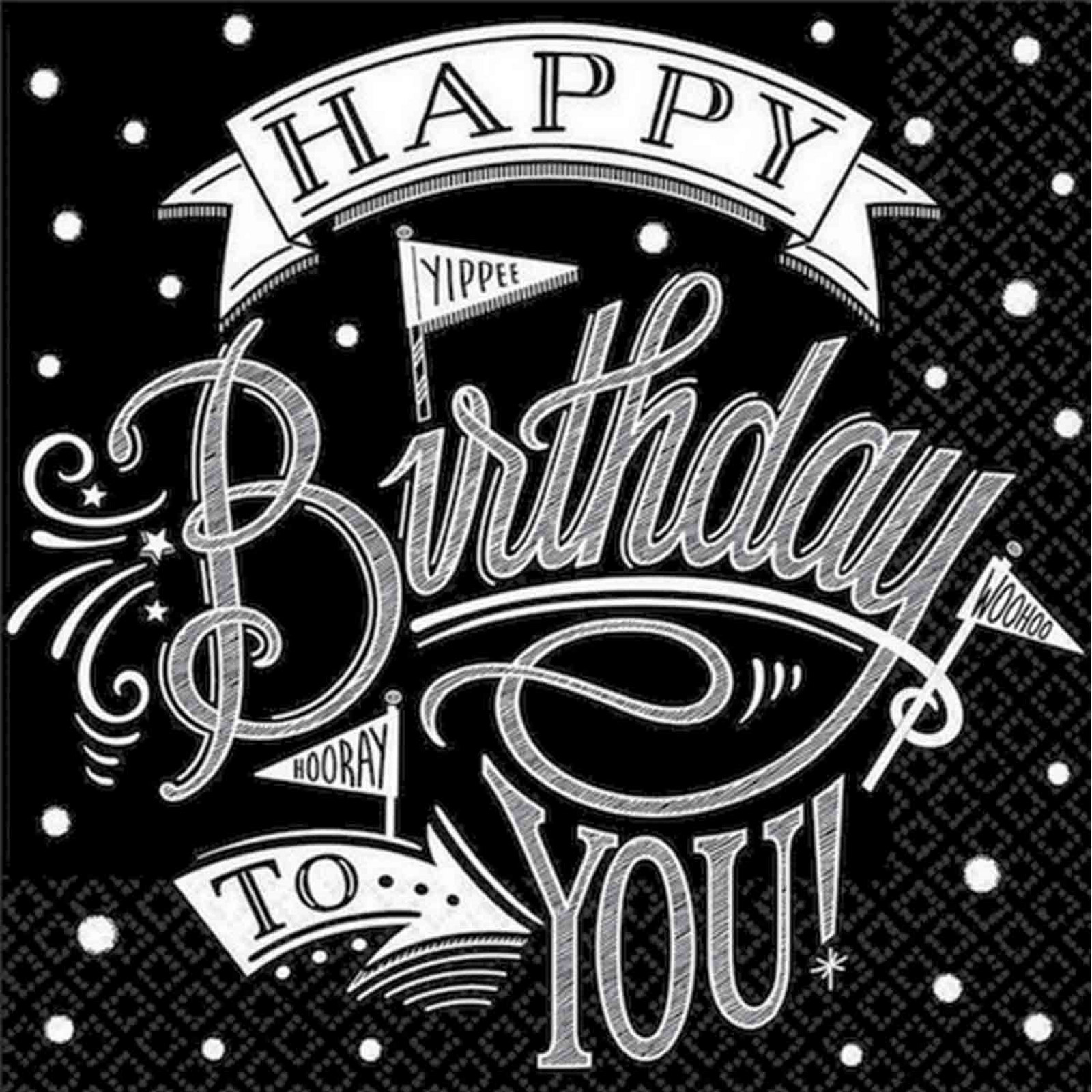 Hooray, It's Your Birthday Large Napkins / Serviettes (Pack of 36) 