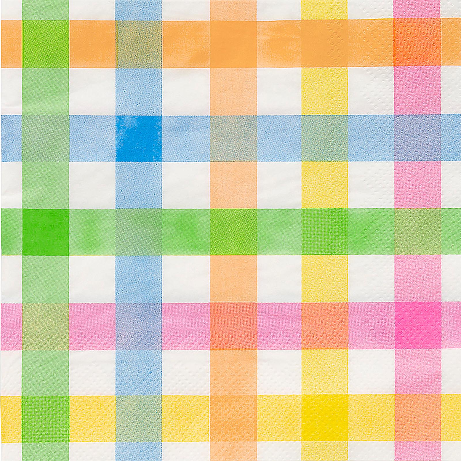 Pastel Gingham Large Napkins / Serviettes (Pack of 16) 