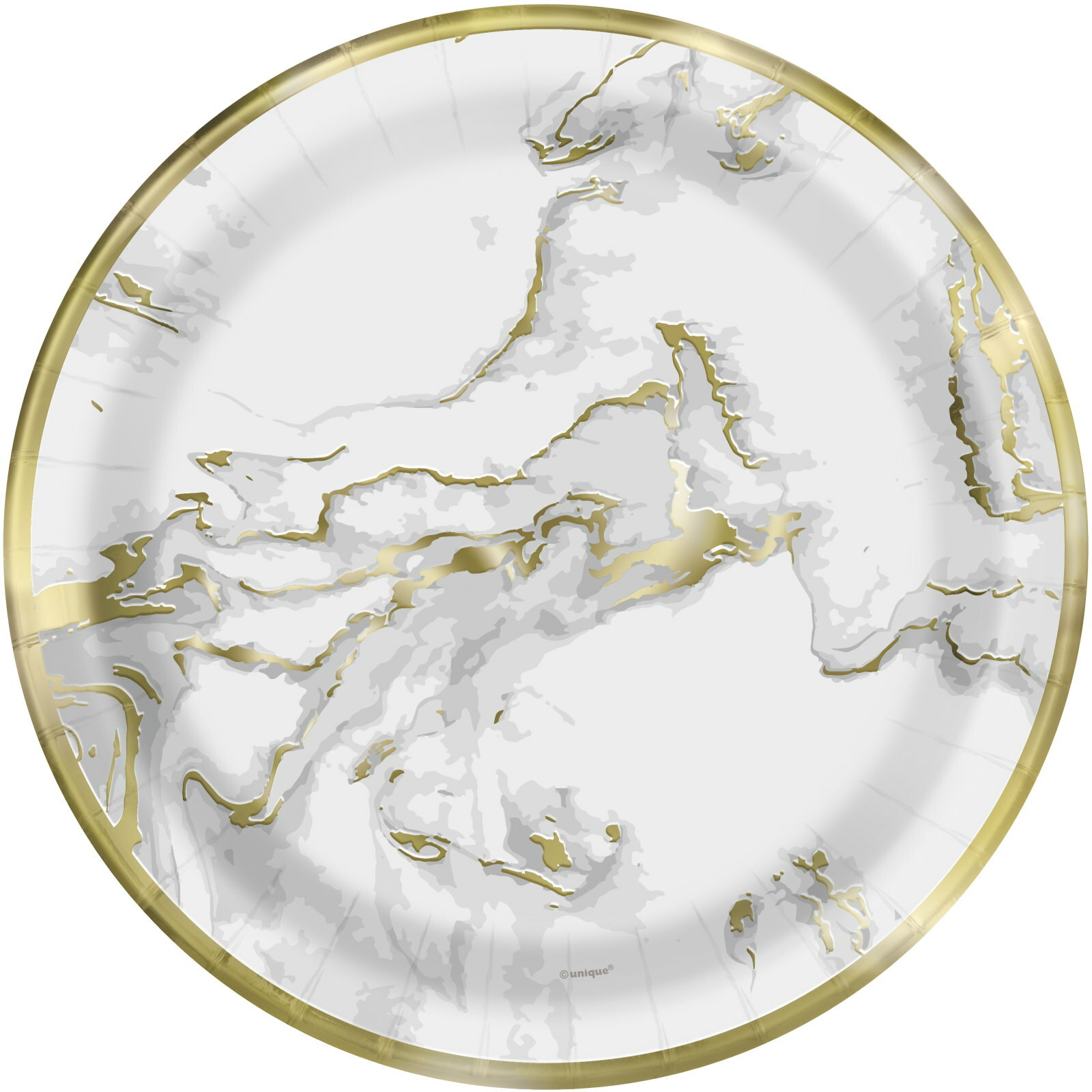 Gold Marble Large Paper Plates (Pack of 10)