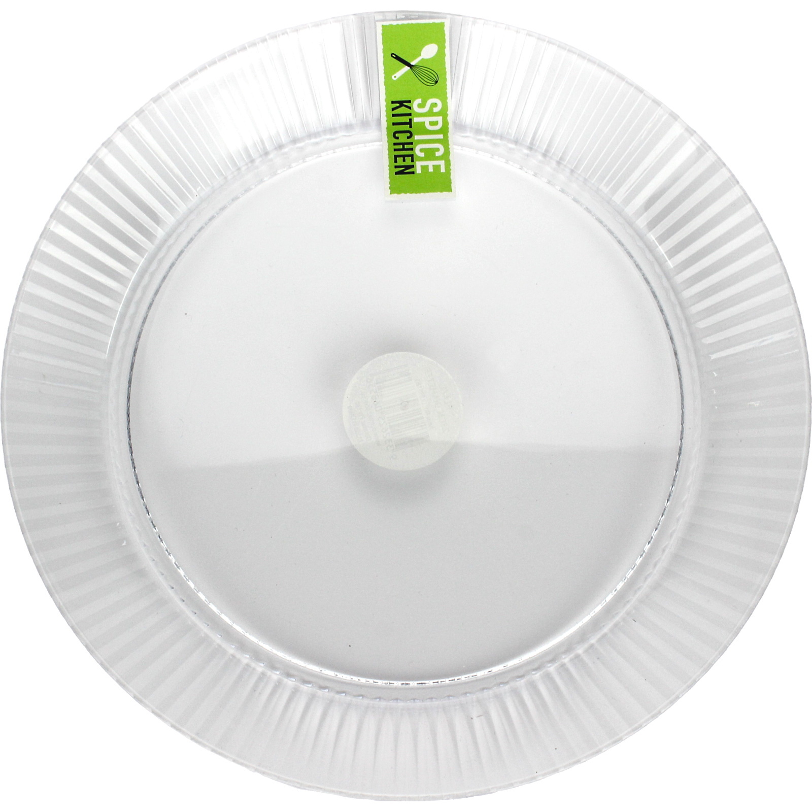 Clear Plastic Ribbed Plate 23cm