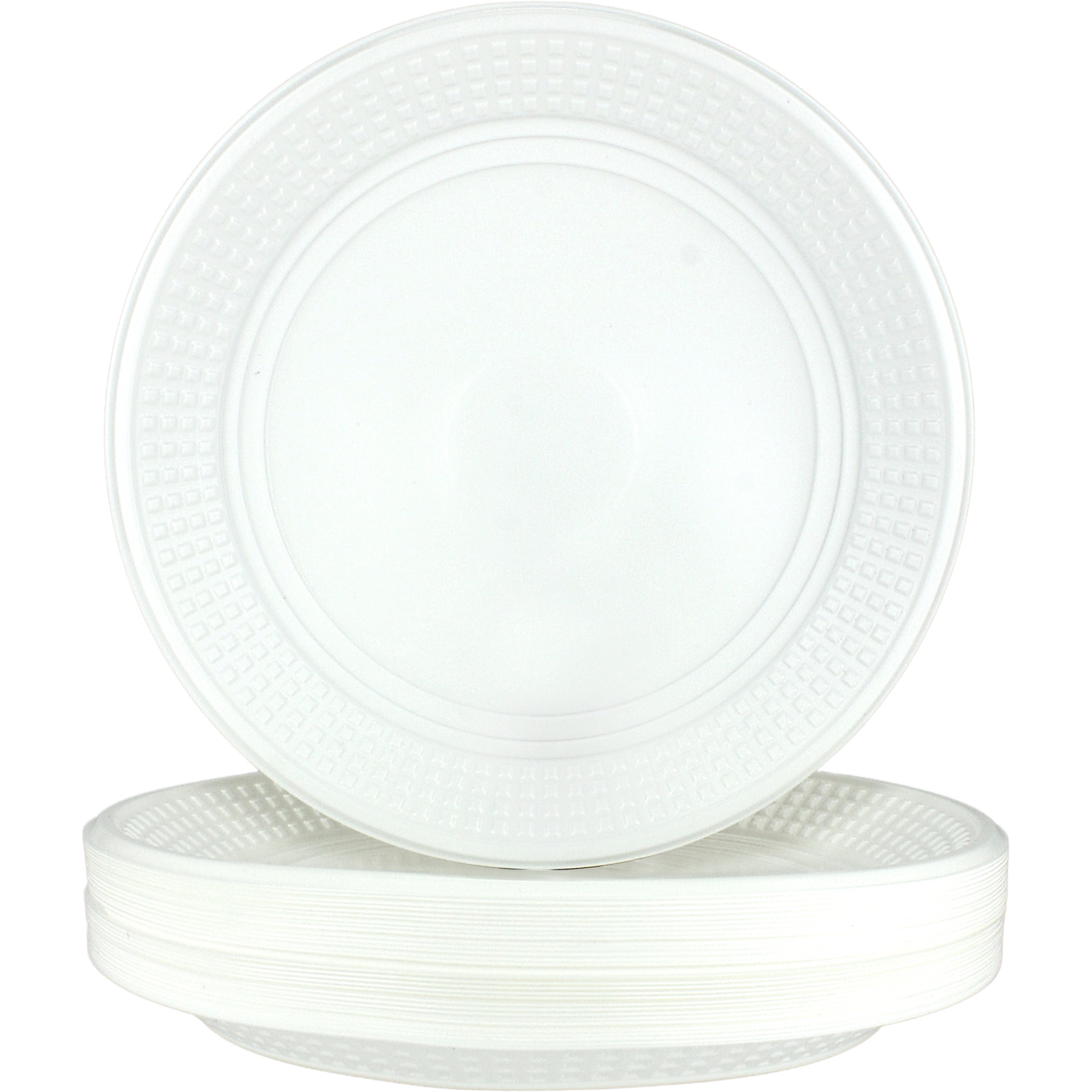 White Reusable Plastic Large Plates (Pack of 30)