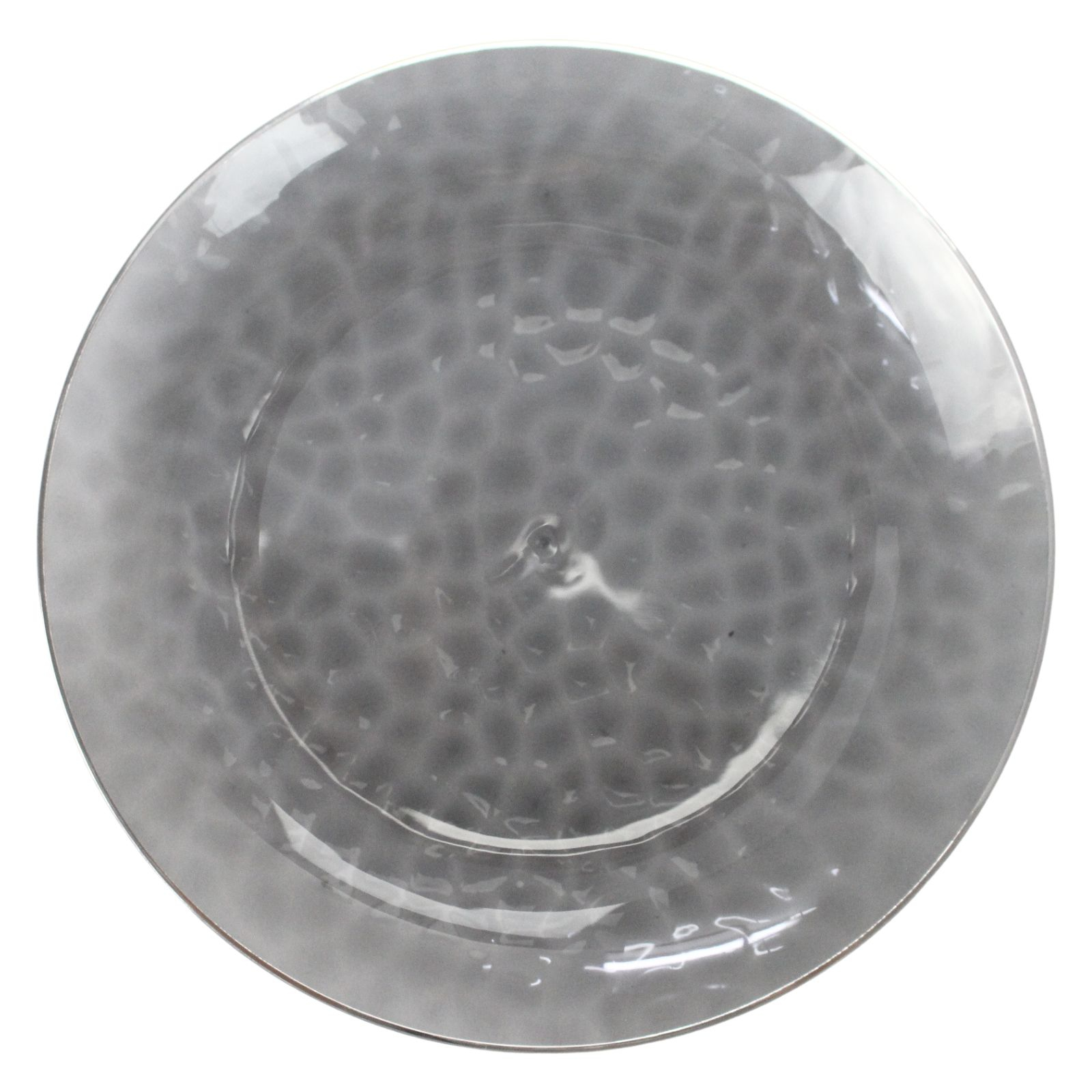 Black Dimple With Silver Trim Plastic Plates 23cm (Pack of 10)