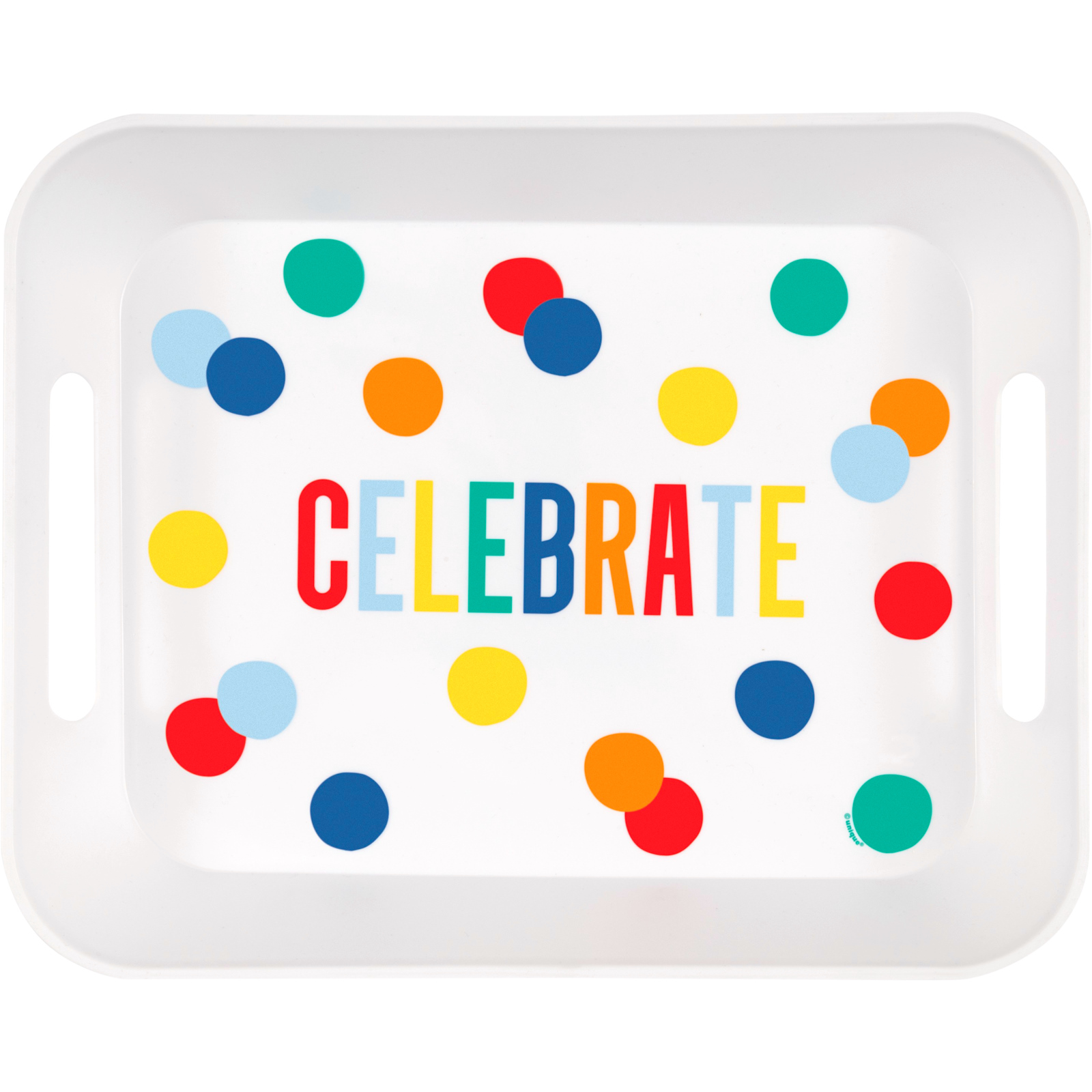 Celebrate Polka Dot Plastic Serving Tray