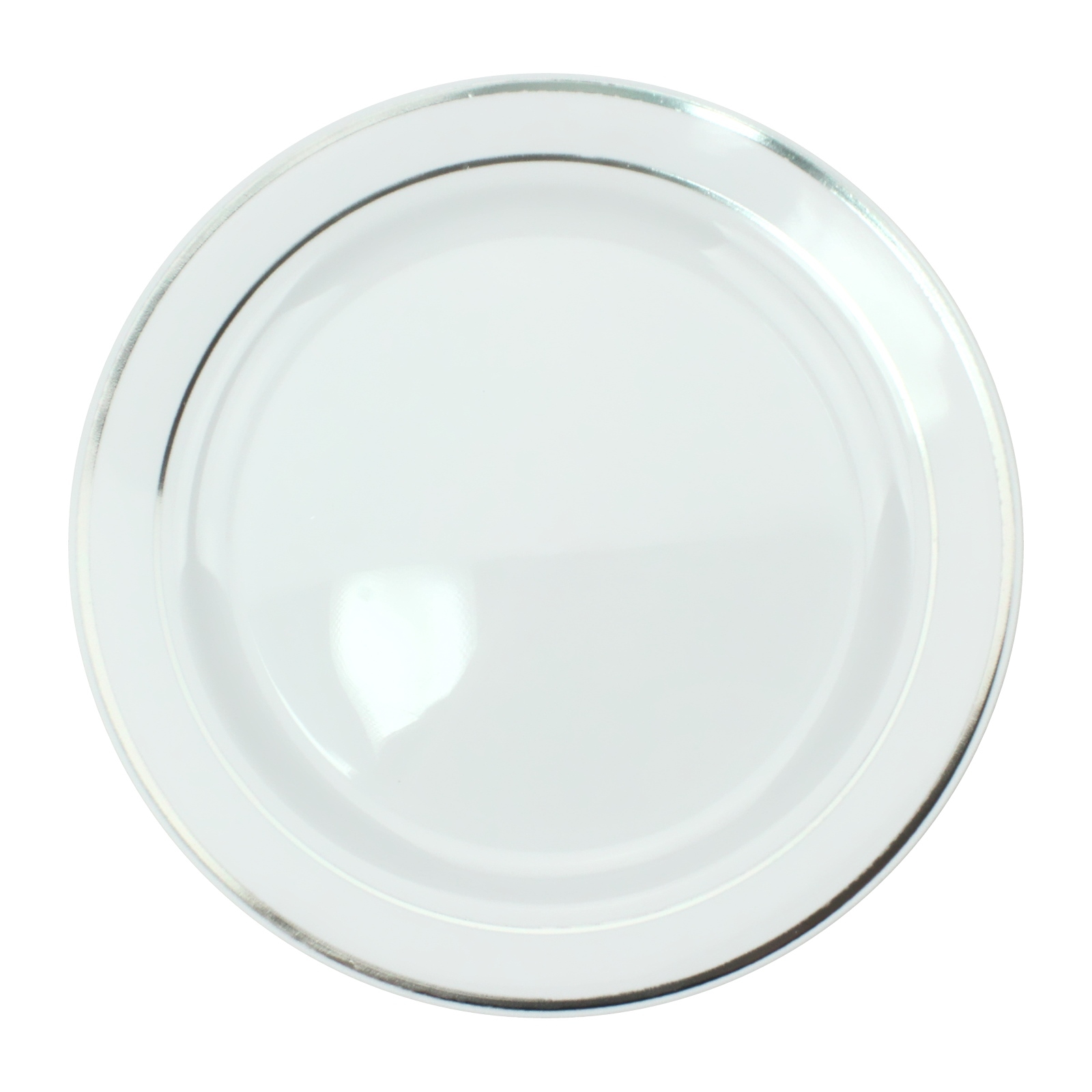 Silver Dual Trim Small Plastic Plates (Pack of 6)