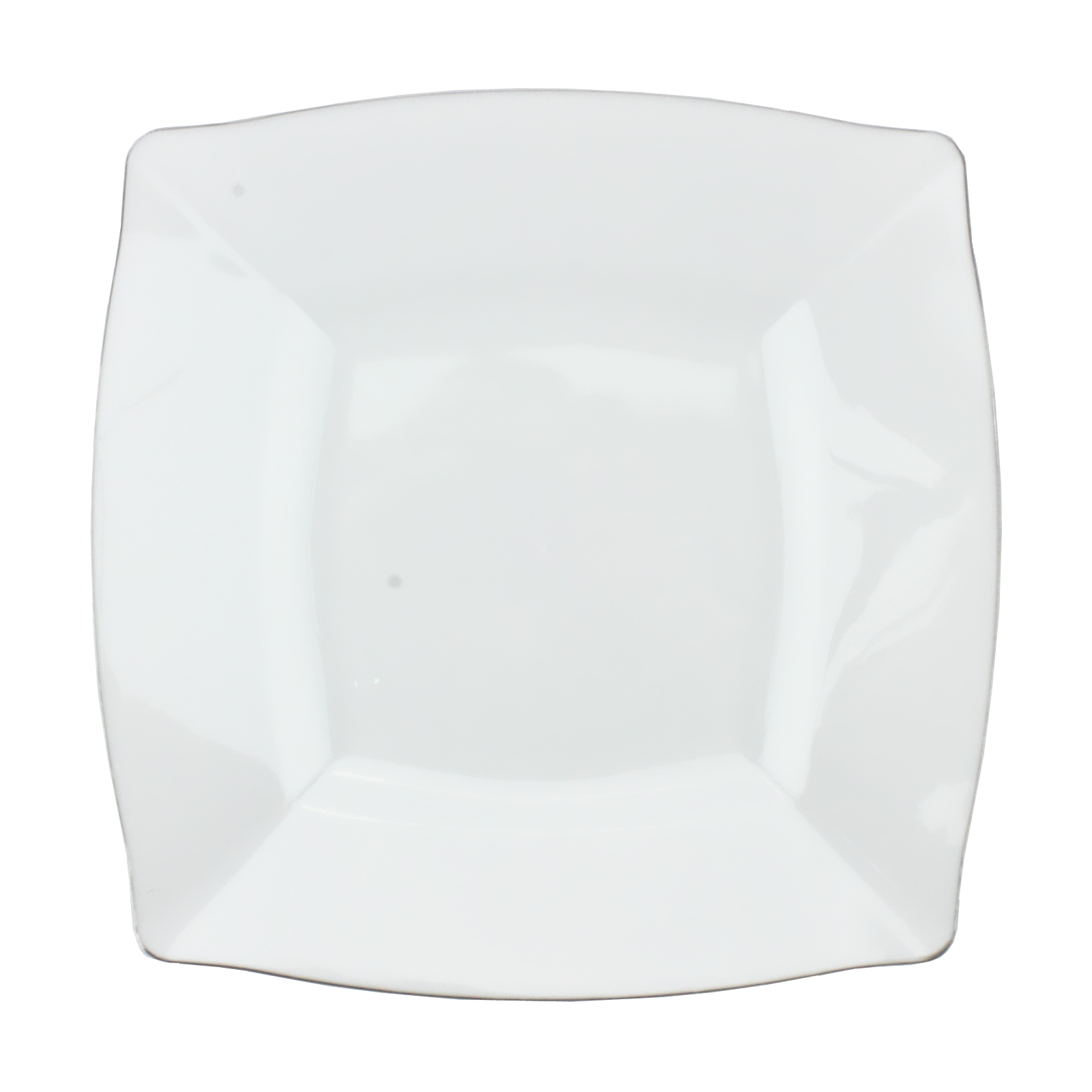 Silver Trim Square Small Plastic Plates (Pack of 6)