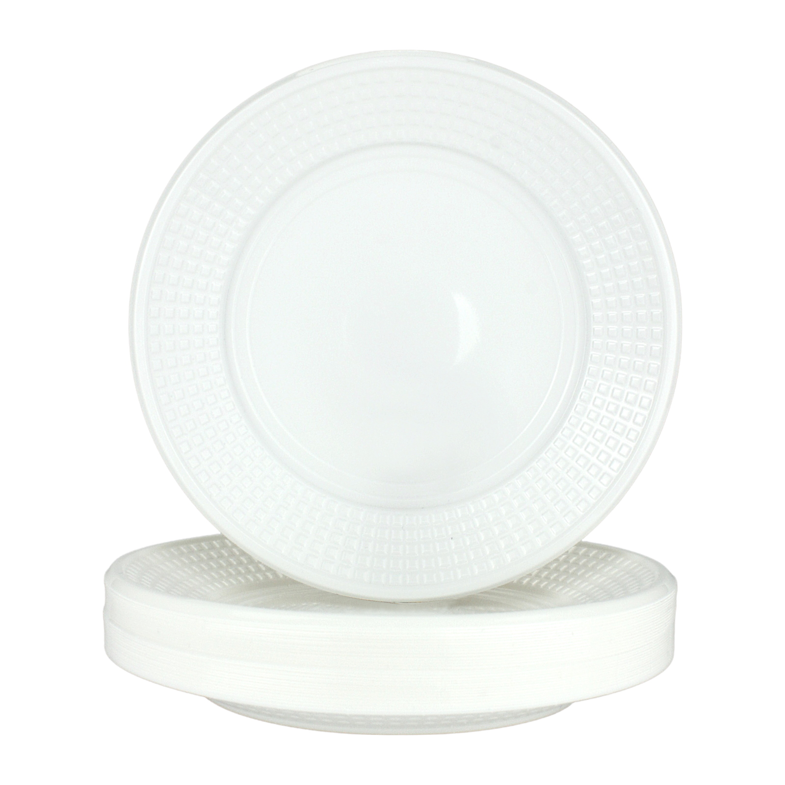 White Reusable Plastic Small Plates (Pack of 30) 