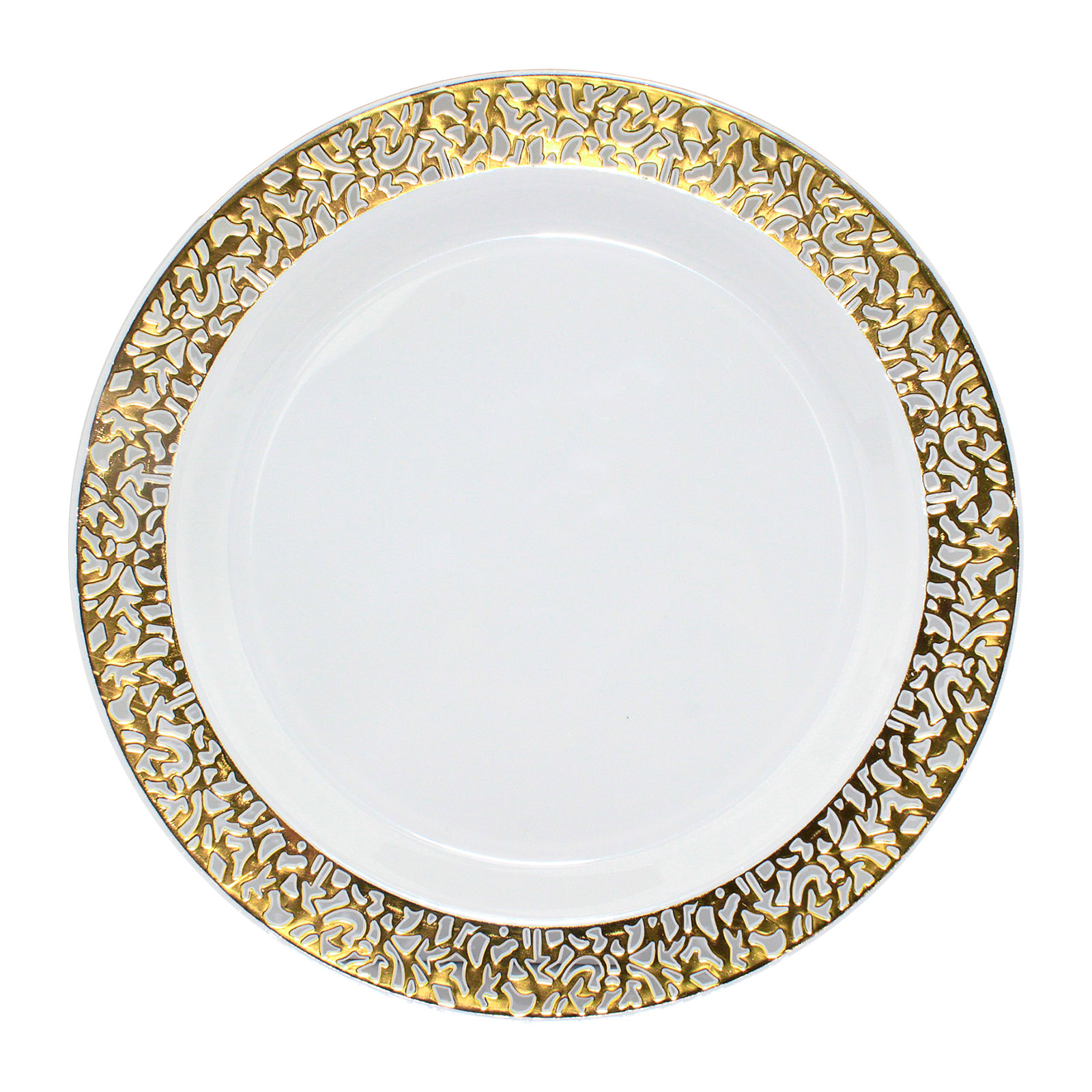 Gold Lace Trim 19cm Plastic Plates (Pack of 6) 